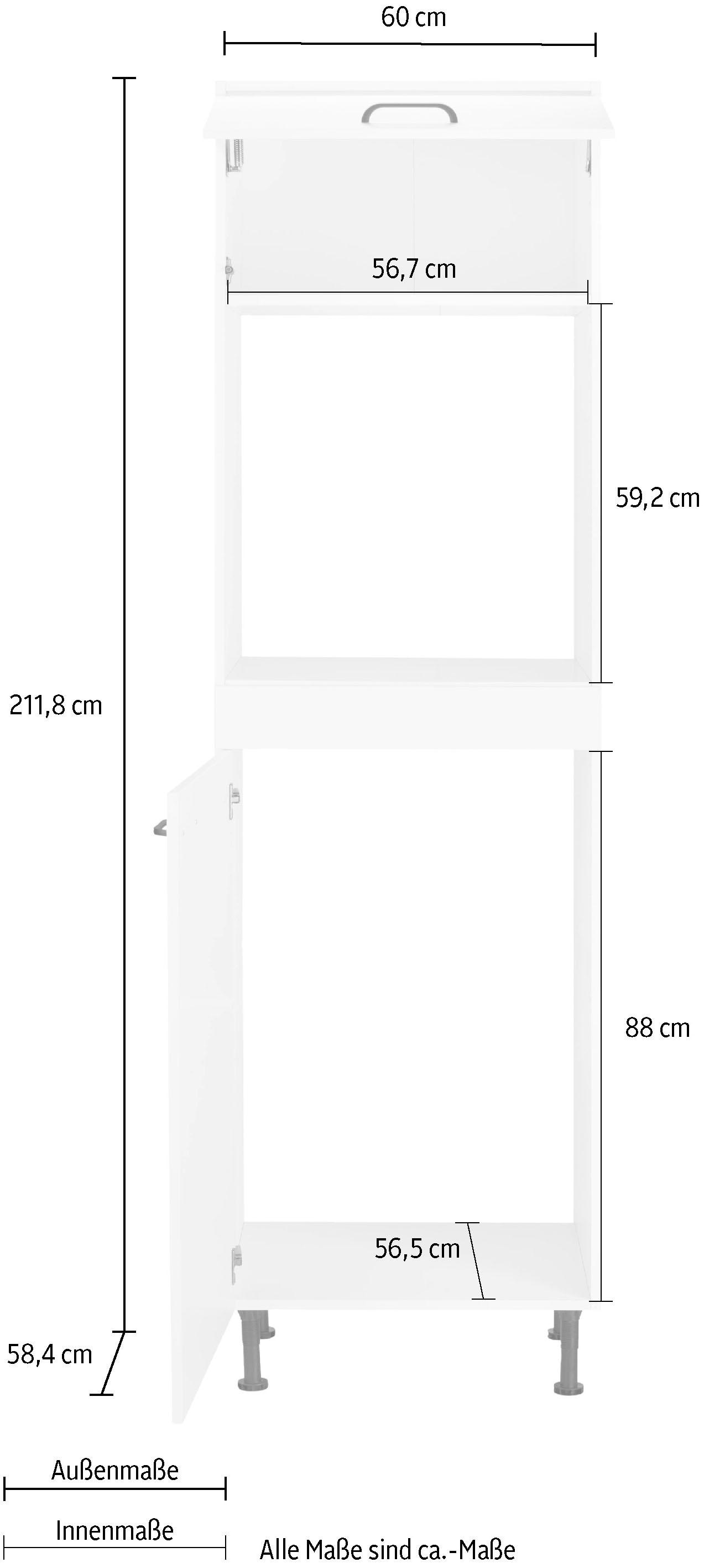 OPTIFIT Backofen/Kühlumbauschrank »Elga«, mit Soft-Close-Funktion, höhenverstellbaren Füssen, Breite 60 cm