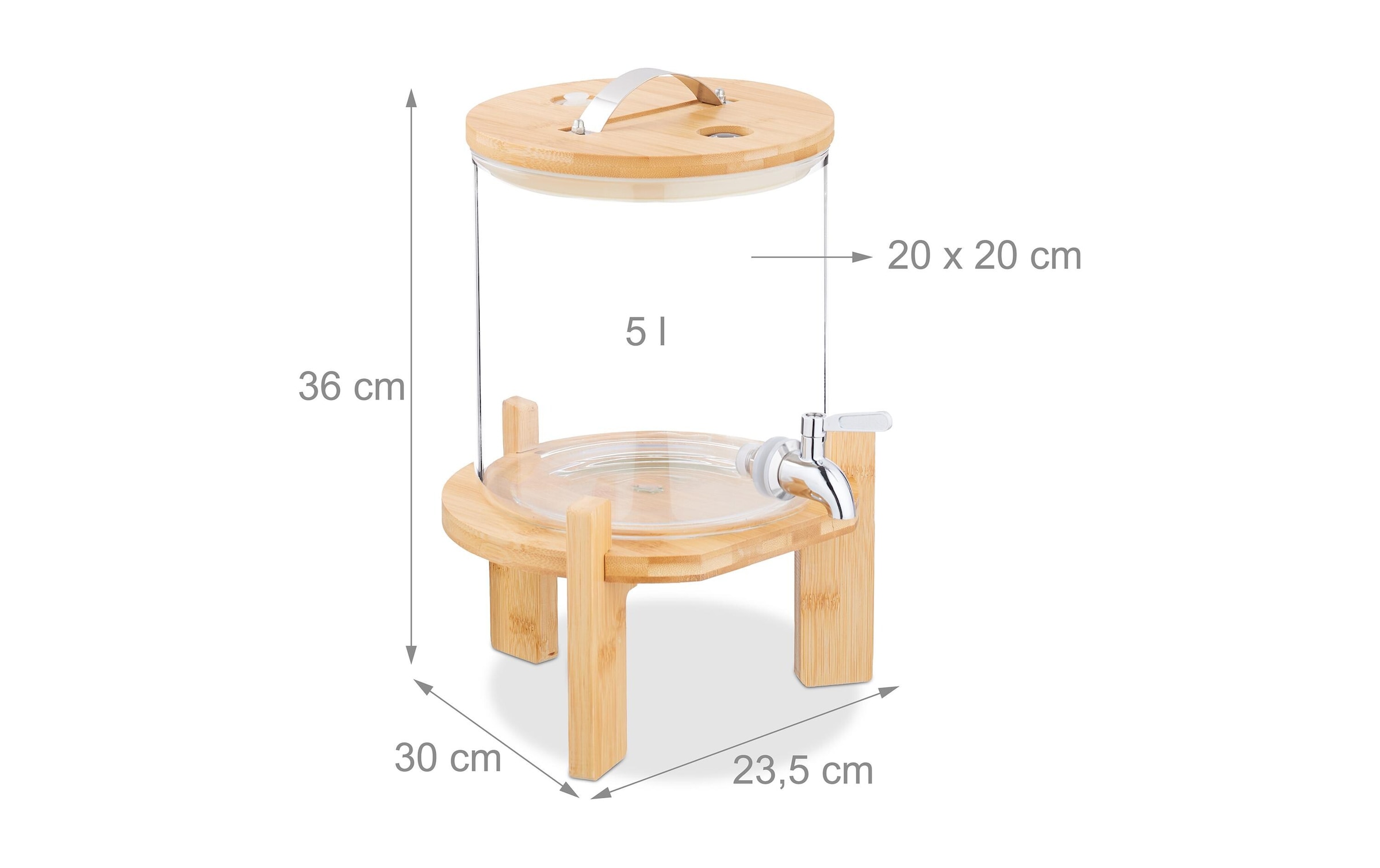 relaxdays Getränkespender »mit Sockel 5 Liter«