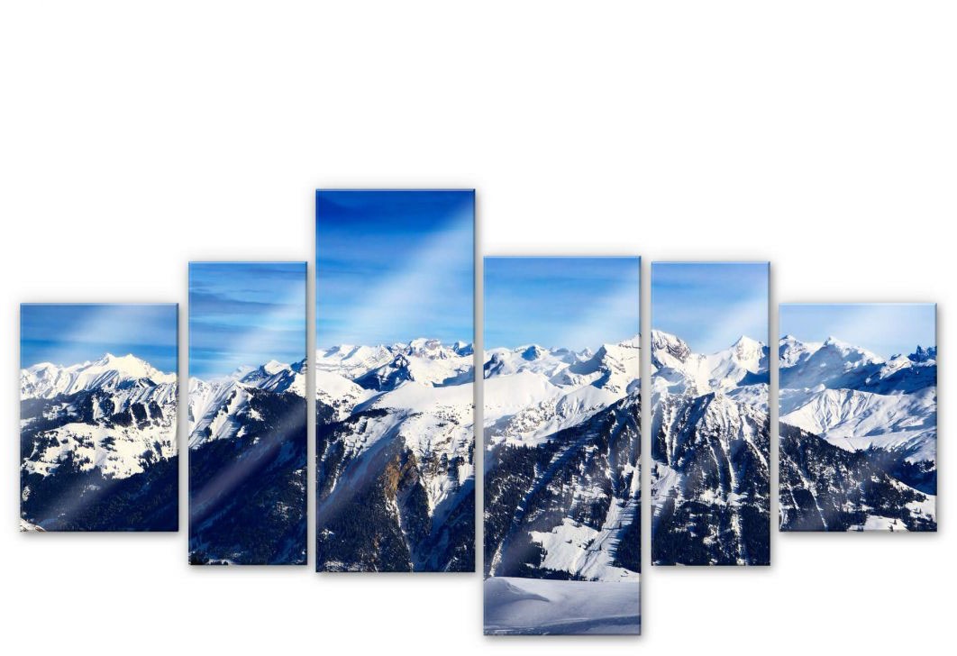 Image of Wall-Art Mehrteilige Bilder »XXL Alpenpanorama (6-teilig)«, (Set, 6 St.) bei Ackermann Versand Schweiz