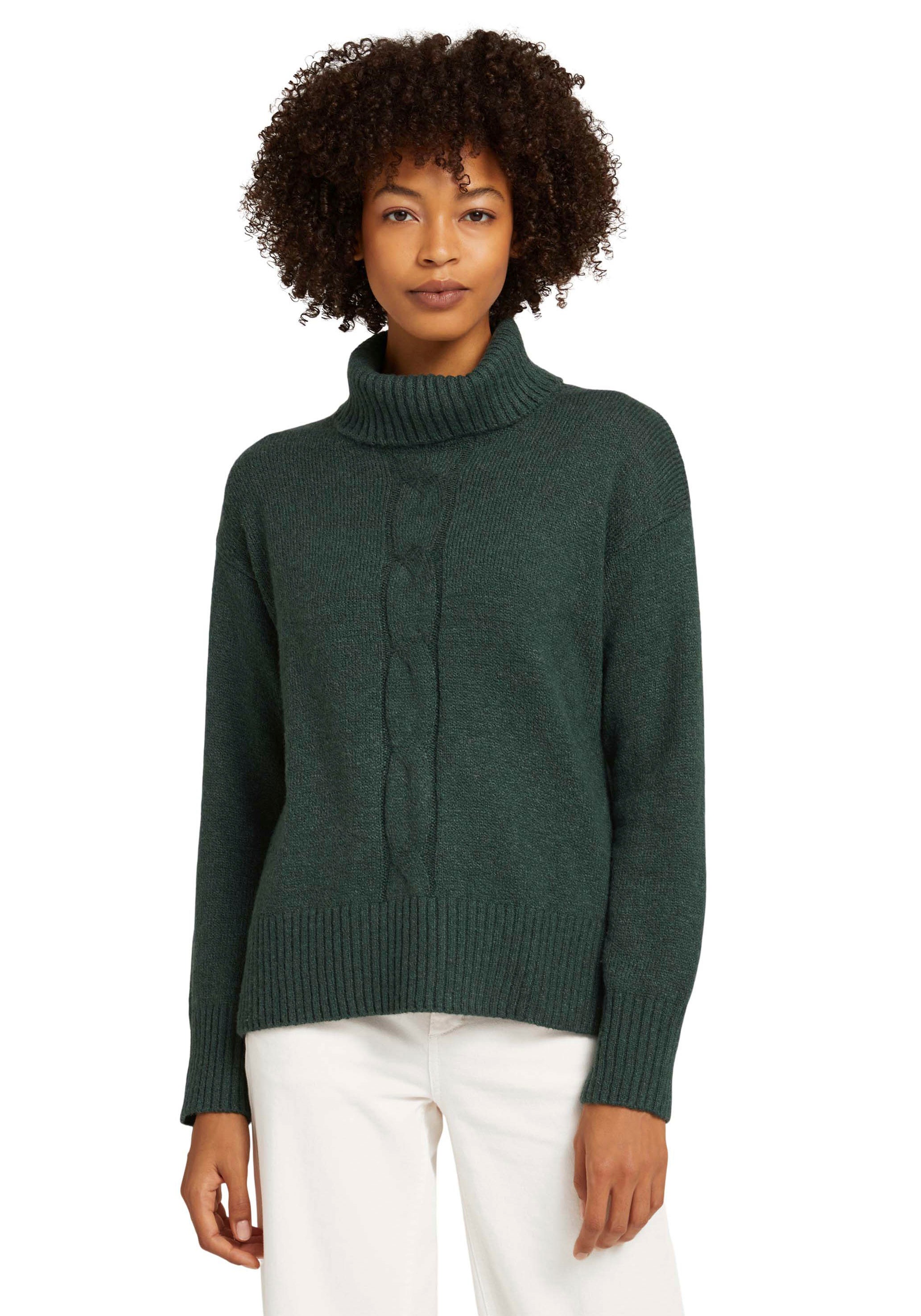 Image of TOM TAILOR Rollkragenpullover, mit Strickmuster auf der Front bei Ackermann Versand Schweiz