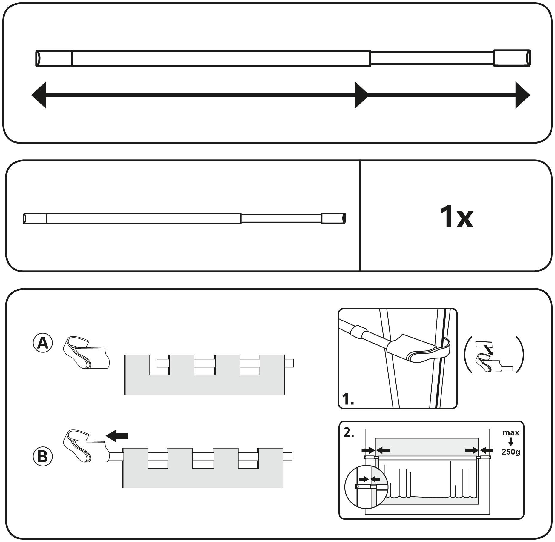 ausziehbar, Klemmvitrage läufig-läufig, Serie GARDINIA kaufen jetzt 10/12 1 »Spannvitrage«, Scheibenstange Ø mm