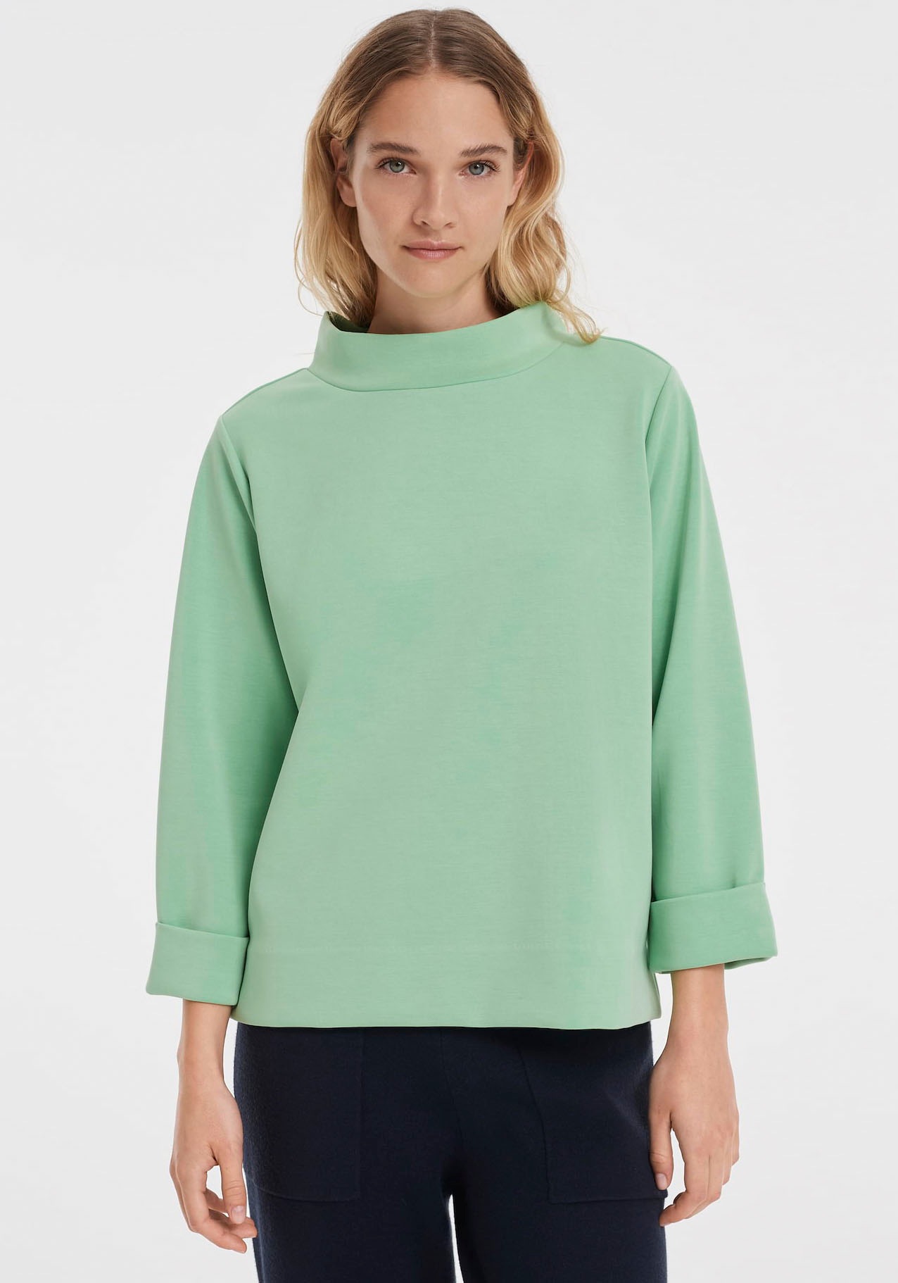 Image of OPUS Sweater »Gadalie«, in samtiger, strukturierter Oberfläche bei Ackermann Versand Schweiz