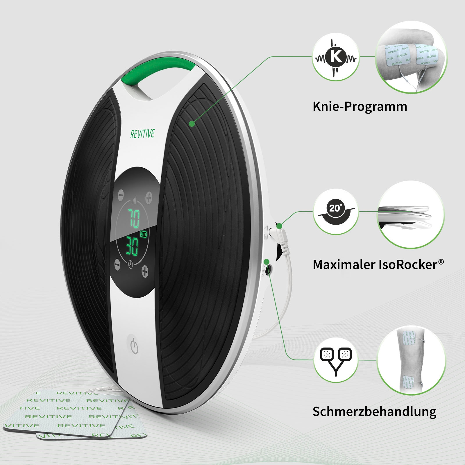 REVITIVE EMS-Fussmassage-Gerät »Medic Plus Knie Durchblutungs-Stimulator« Lindert Beschwerden, schlechte Durchblutung, Schwellungen, Krämpfe