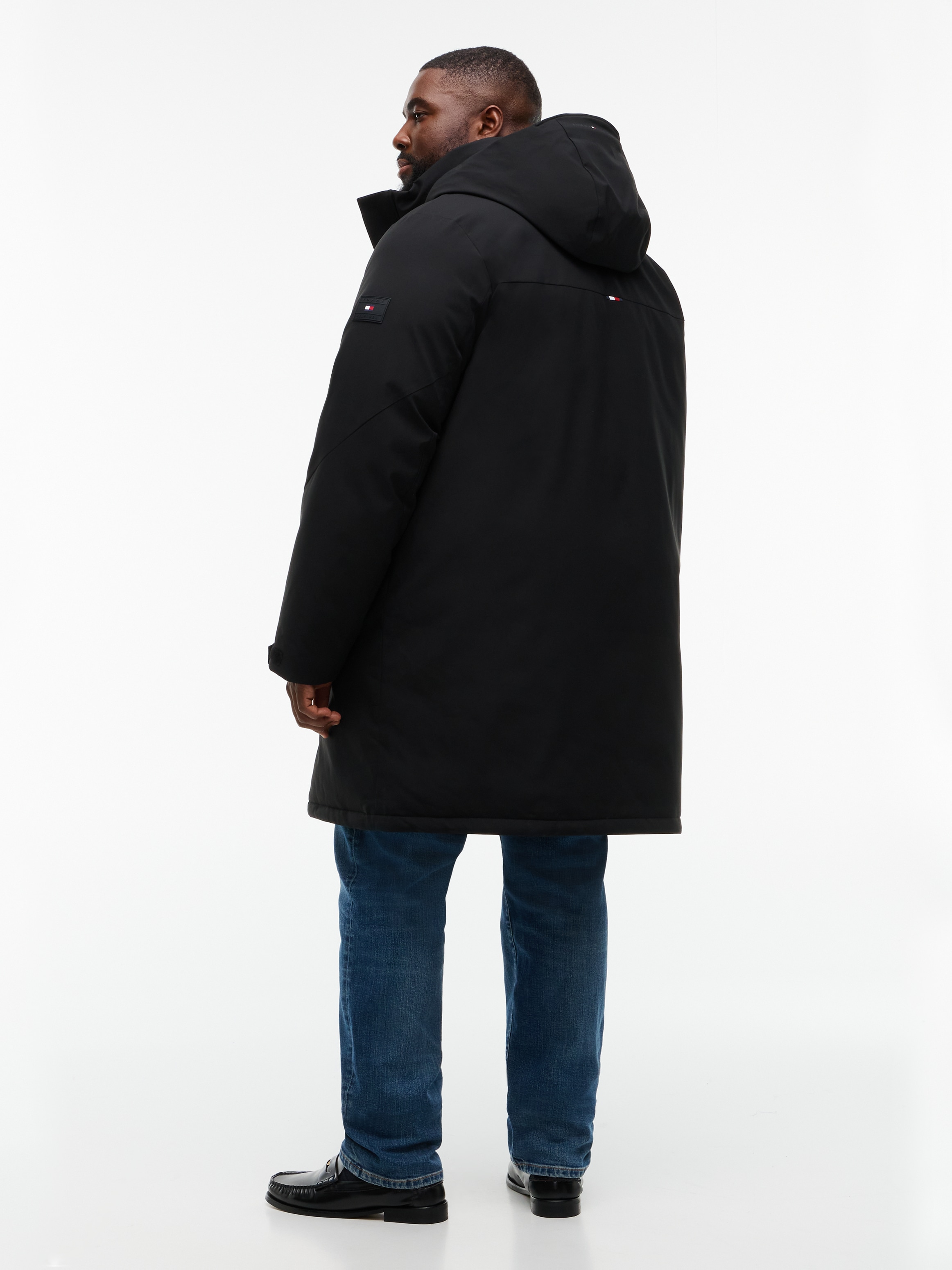 Tommy Hilfiger Big & Tall Funktionsmantel »HOODED PARKA« Grosse Grössen Tech Winterparka Jacke Wasserabweisend abnehmbare Kapuze