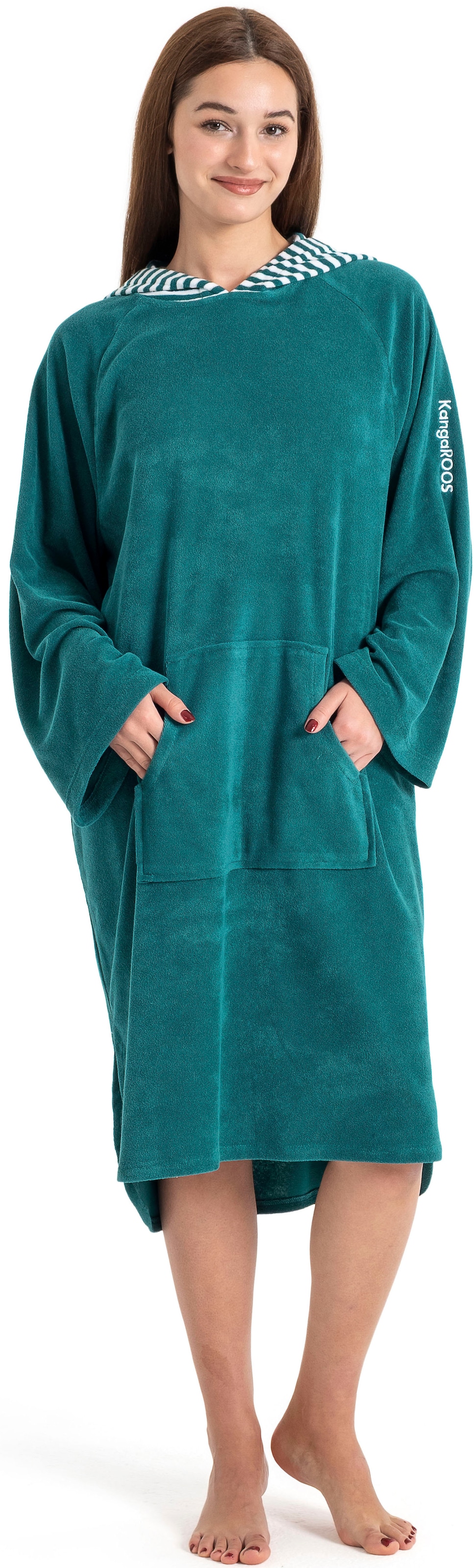 KangaROOS Badeponcho »Dalia Surfponcho, ideal für Sauna, Spa & im Urlaub« 1 Stk. weich, Uni-Farben mit Streifen, leicht, Unisex, für Damen und Herren