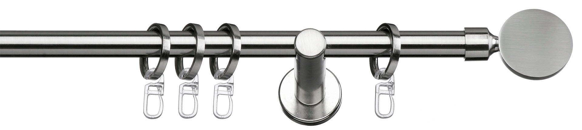 Image of indeko Gardinenstange "Rondo" Ø 16 mm 1 läufig-läufig Fixmass Komplett-Set inkl. Ringen und Montagematerial