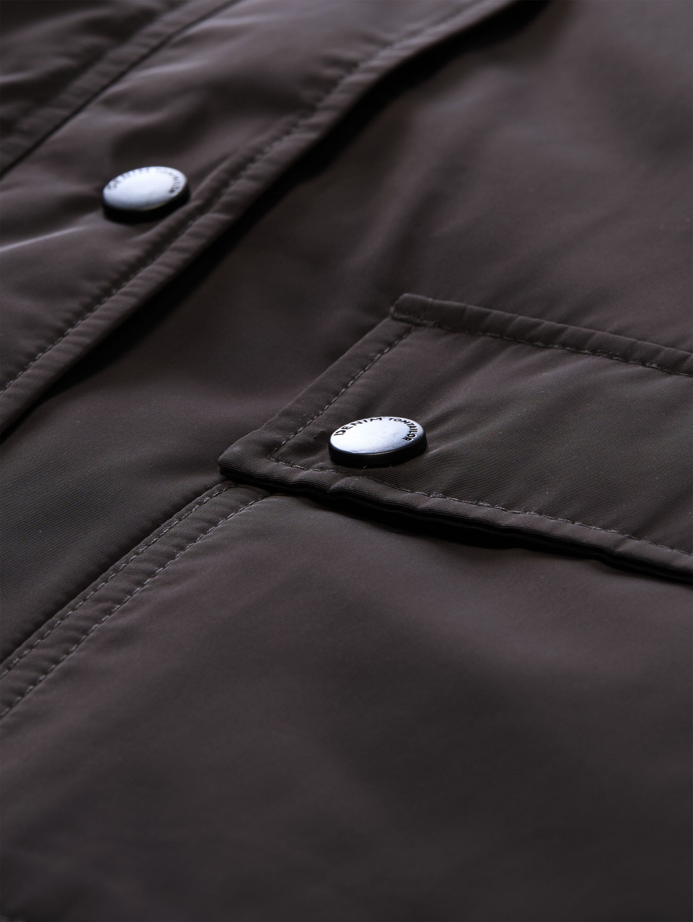 TOM TAILOR Denim Blouson sans capuche manches avec revers et fermeture par bouton-pression
