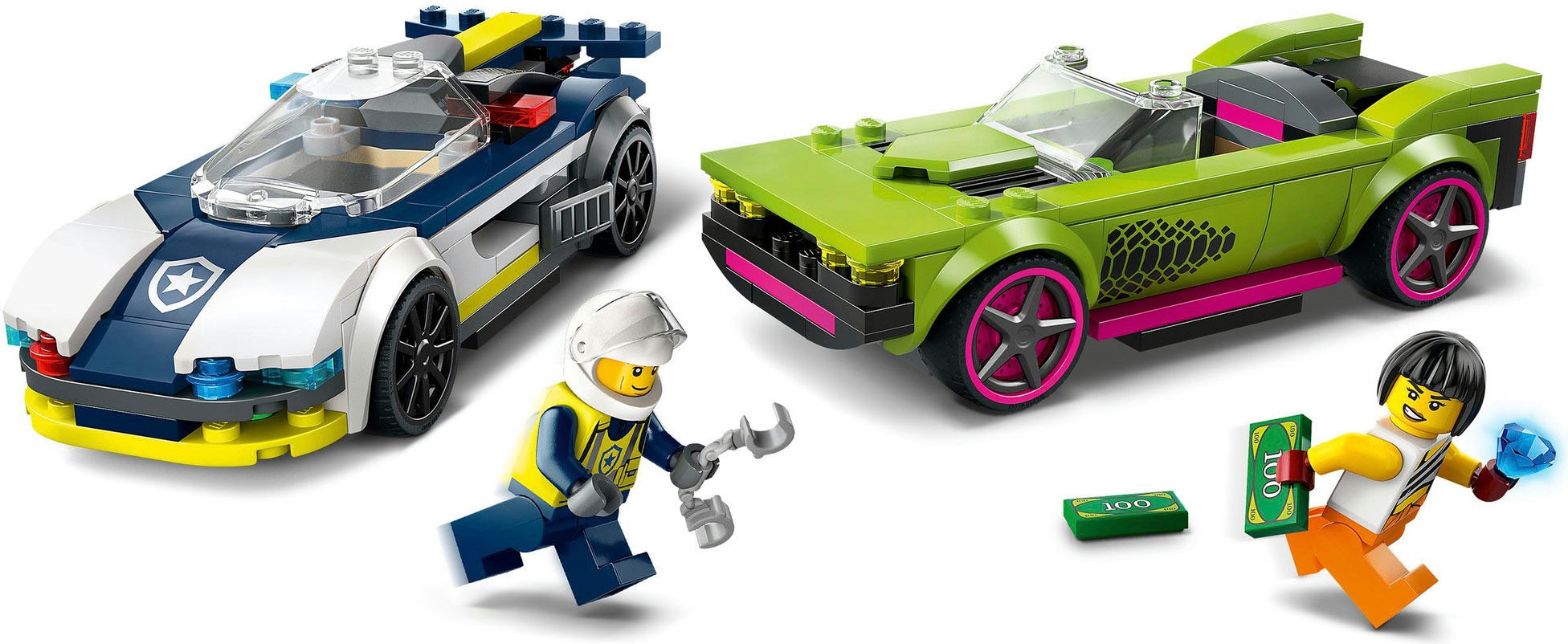 LEGO® Pions de construction »Verfolgungsjagd mit Polizeiauto und Muscle Car (60415), LEGO City« Made in Europe