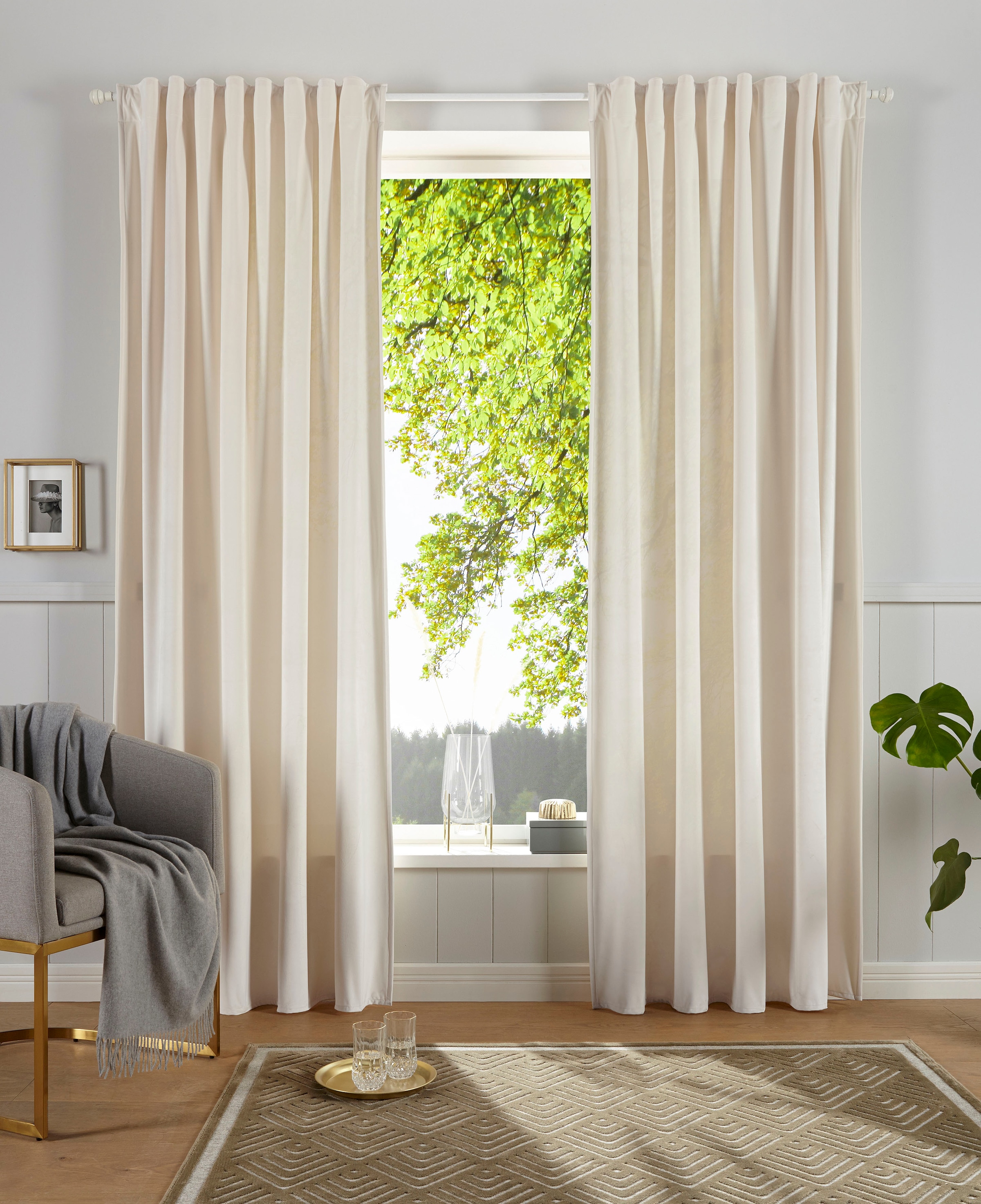Guido Maria Kretschmer Home&Living Vorhang »SAMT«, (1 St.), blickdicht, monochrom, Samt Optik, basic