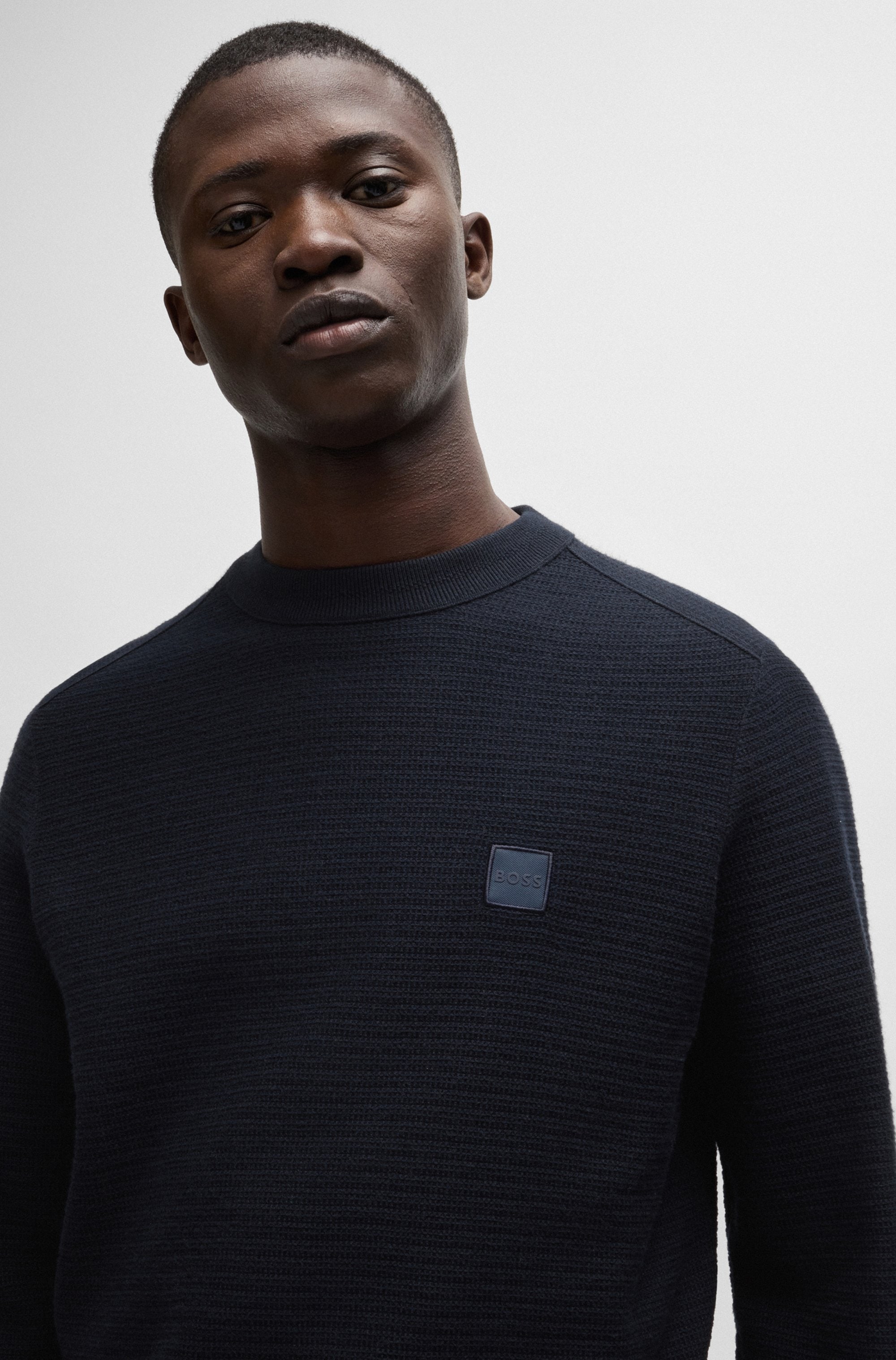 BOSS ORANGE Strickpullover »Anion« mit BOSS-Badge