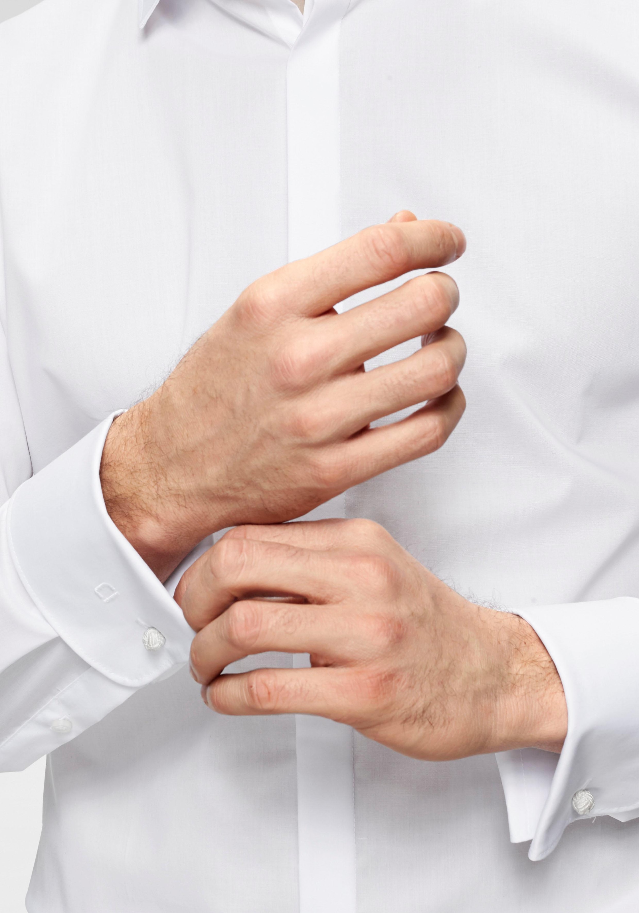 OLYMP Smokinghemd »No. Six super slim« Umschlagmanschetten, verdeckte Knopfleiste