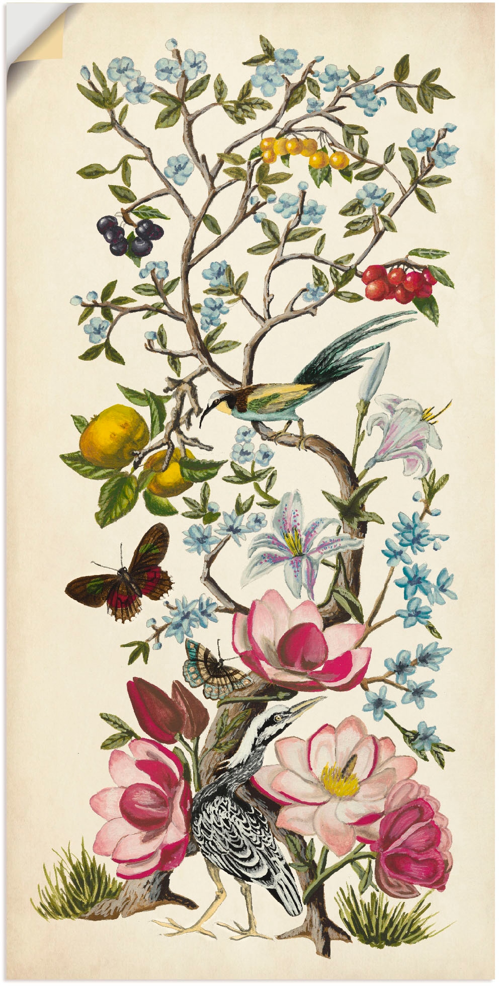 Artland Wandbild »Chinoiserie Natur II«, Pflanzen, (1 St.), als Alubild, Outdoorbild, Leinwandbild, Wandaufkleber, versch. Grössen