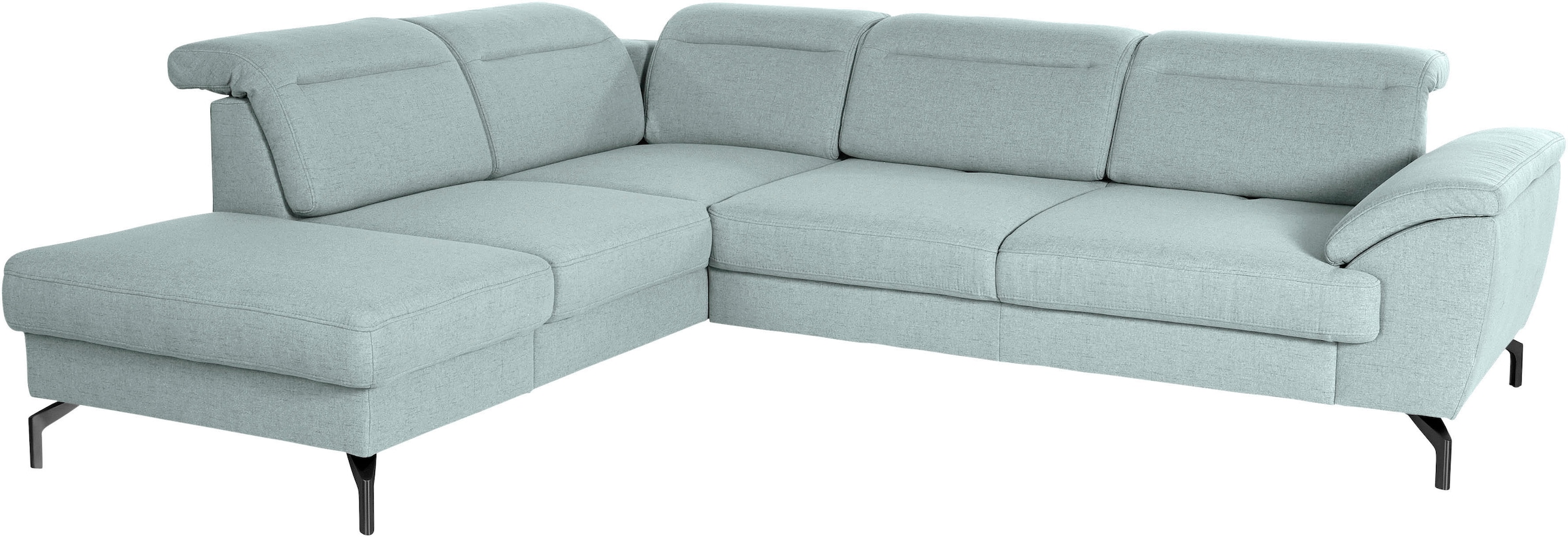 sit&more Ecksofa »Percy L-Form« 15 cm Fusshöhe, Sitztiefenverstellung, wahlweise in 2 Fussfarben