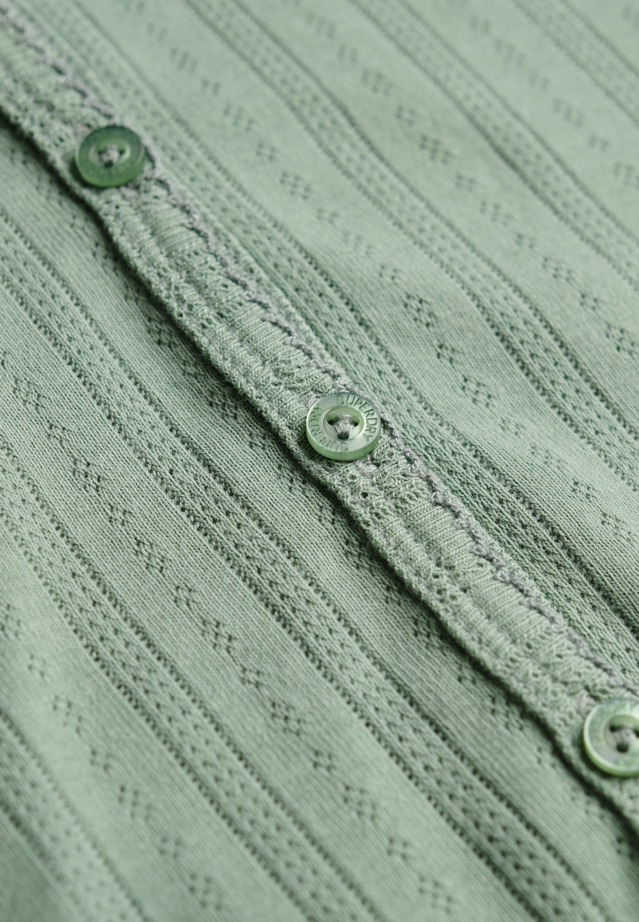 Superdry Cardigan »ATH ESS POINTELLE CARDIGAN« Pointelle Muster, Baumwolle, Jerseyqualität, skinny fit