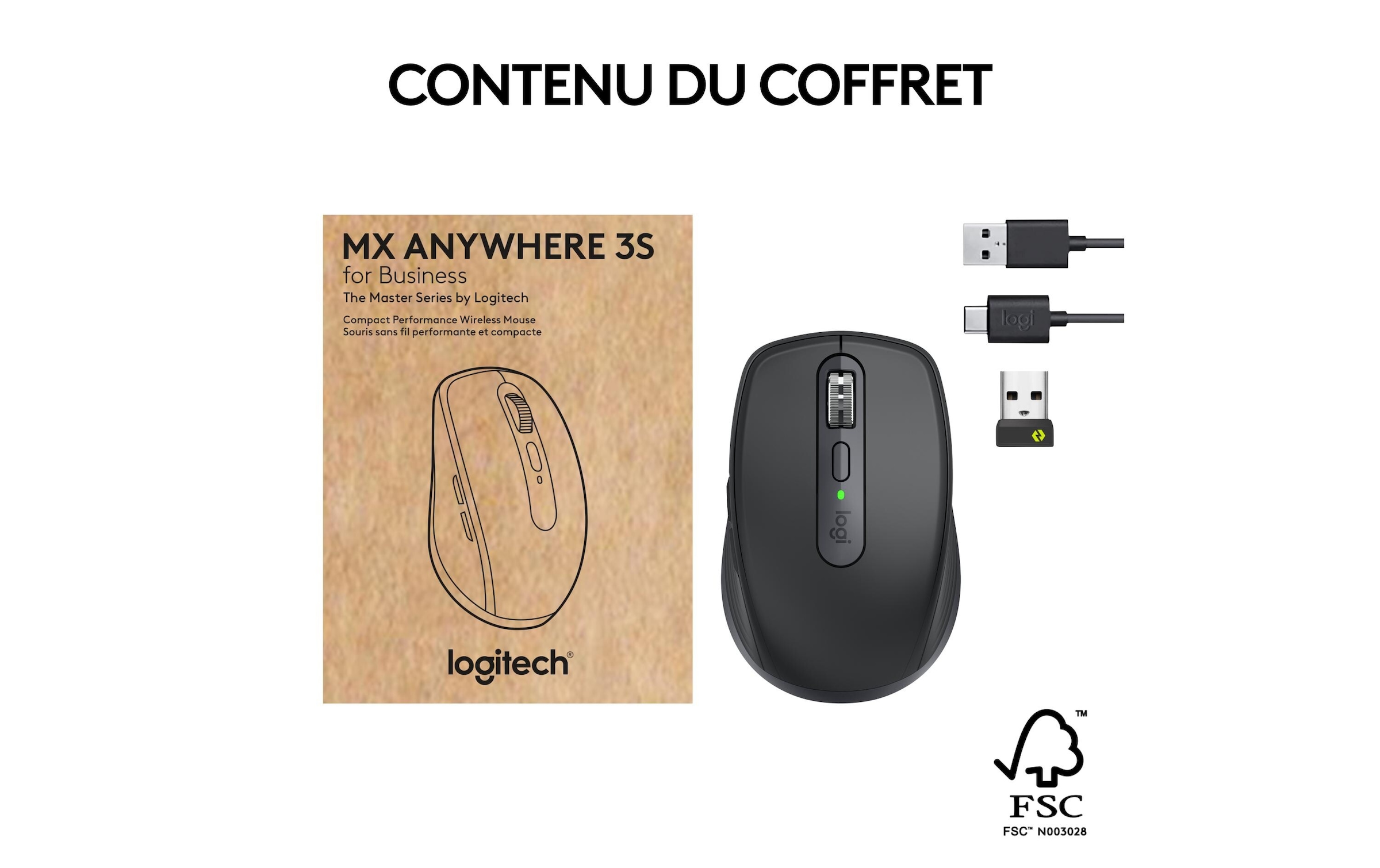 Logitech Maus »Maus MX Anywhere 3s for Business Graphite«, kabellos