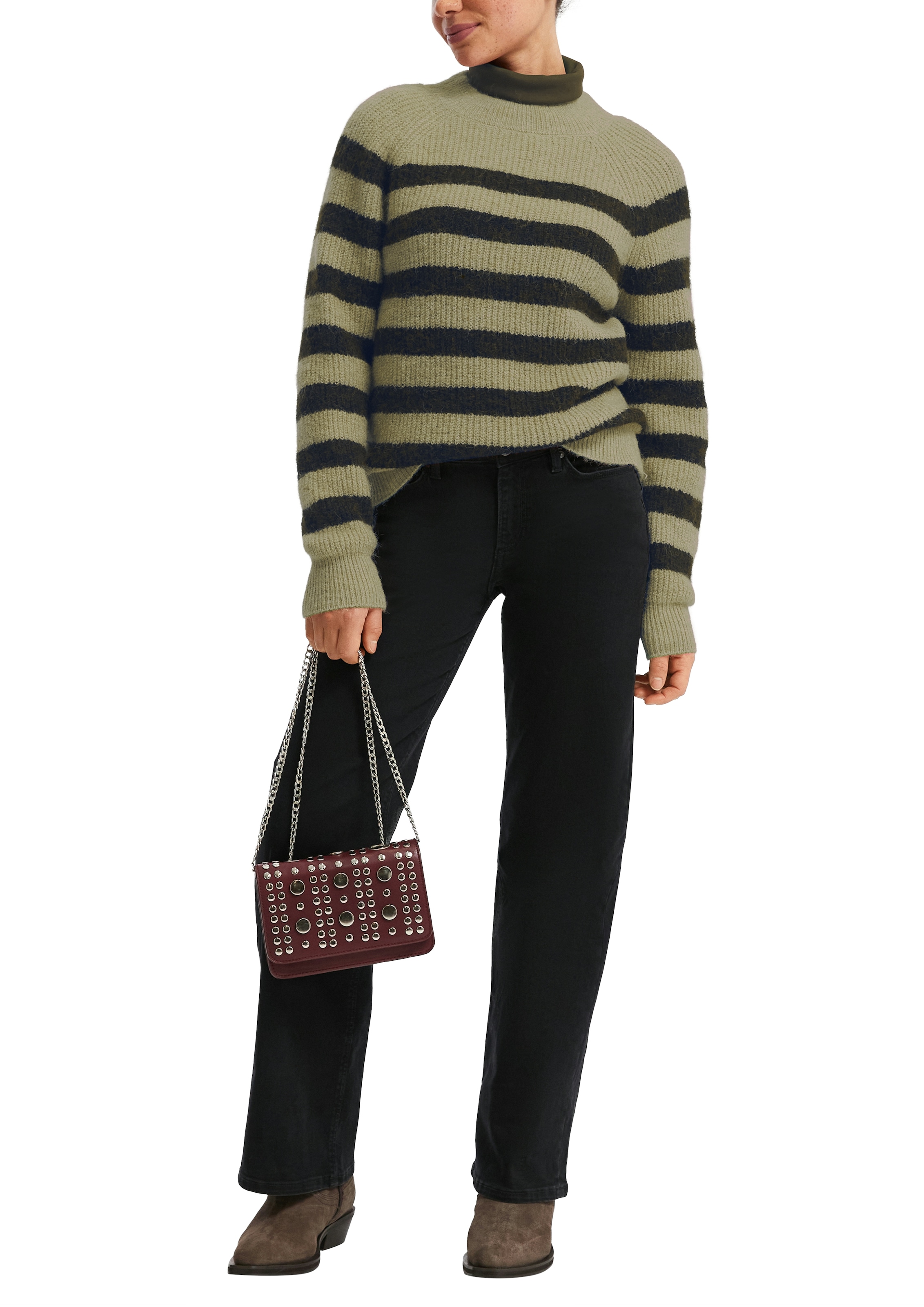 QS Pull en tricot mit Stehkragen