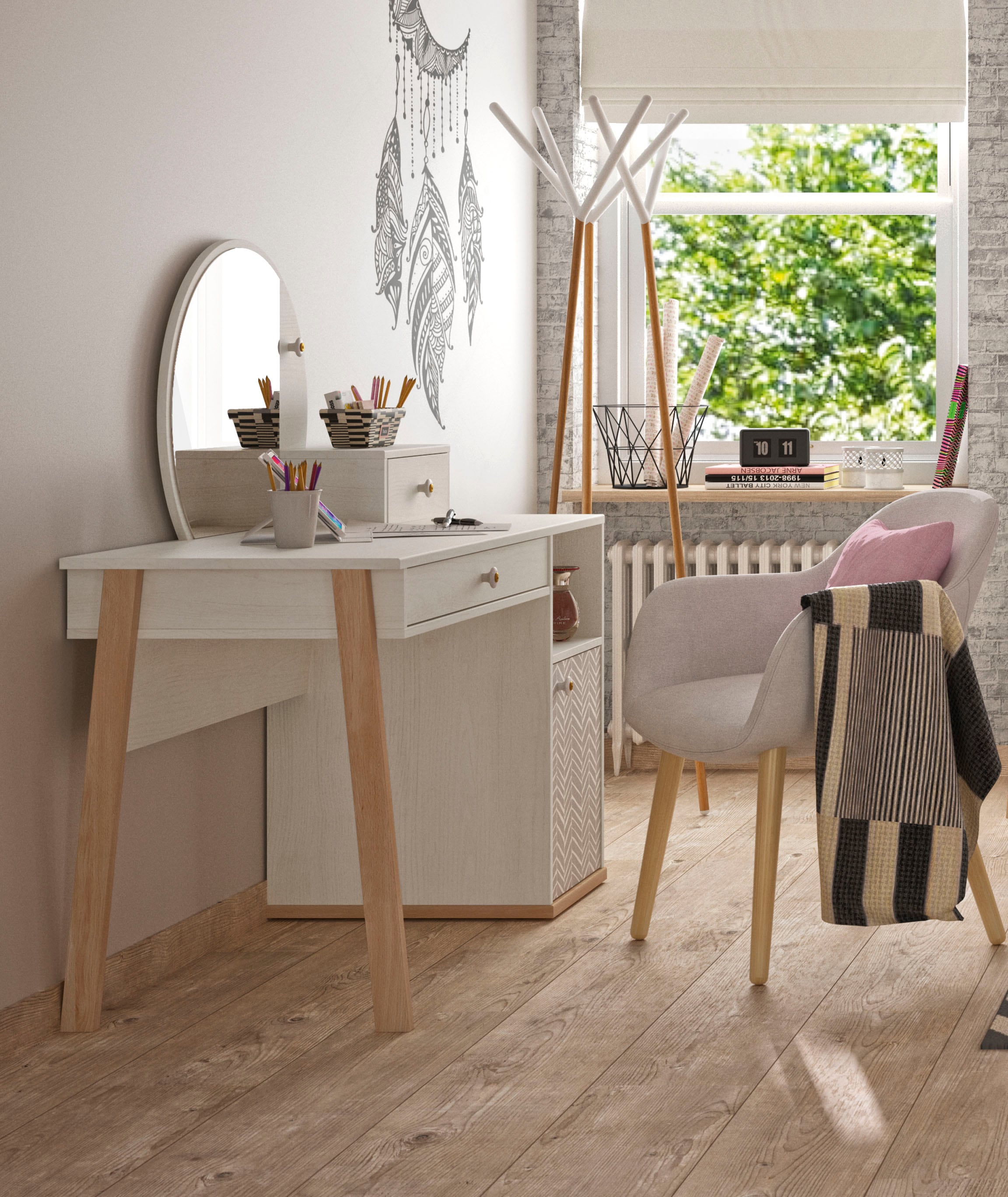 Image of Gami Jugendzimmer-Set »Alika«, (Set, 2 St., Schreibtisch und Spiegel), Schreibtisch-Set bei Ackermann Versand Schweiz
