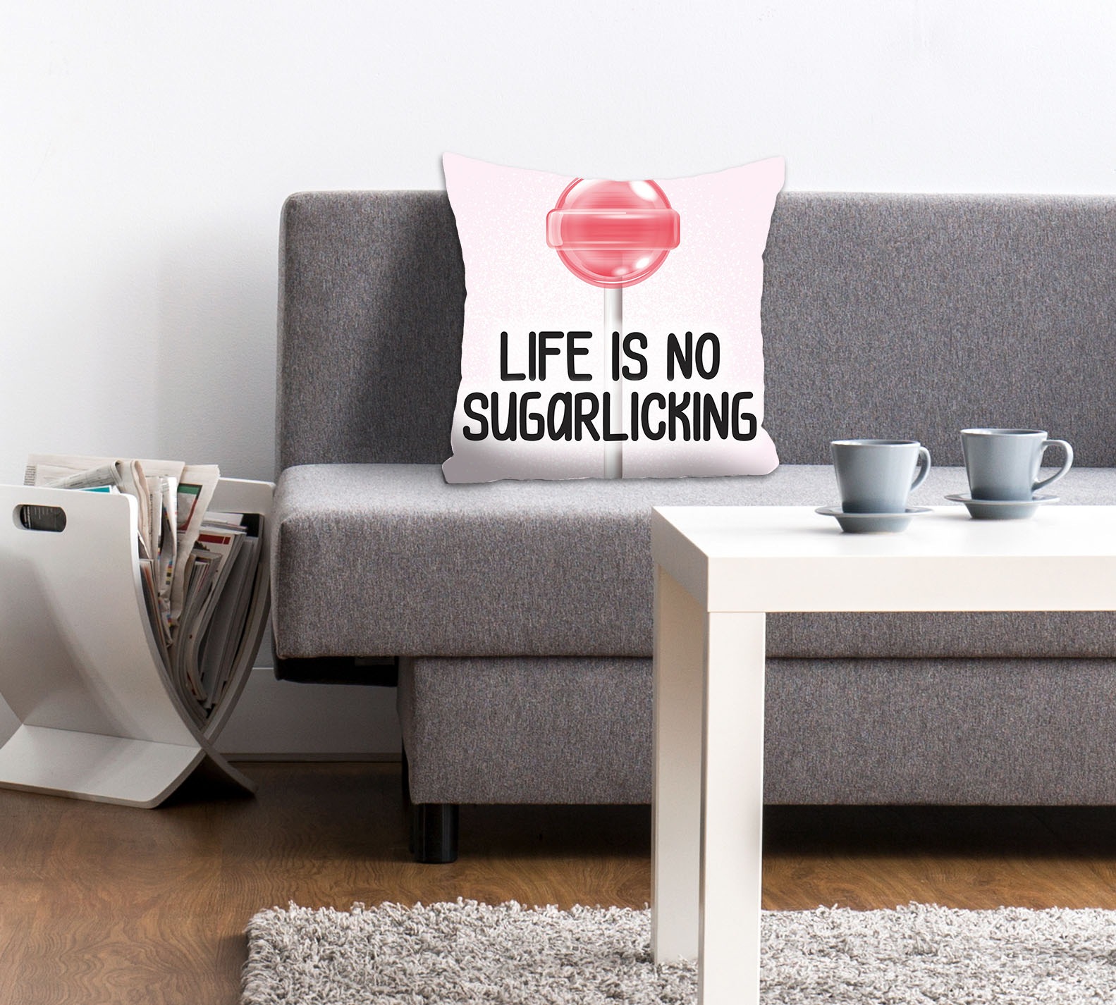 Image of queence Dekokissen "LIFE IS NO SUGARLICKING" Kissenhülle ohne Füllung, 1 Stück
