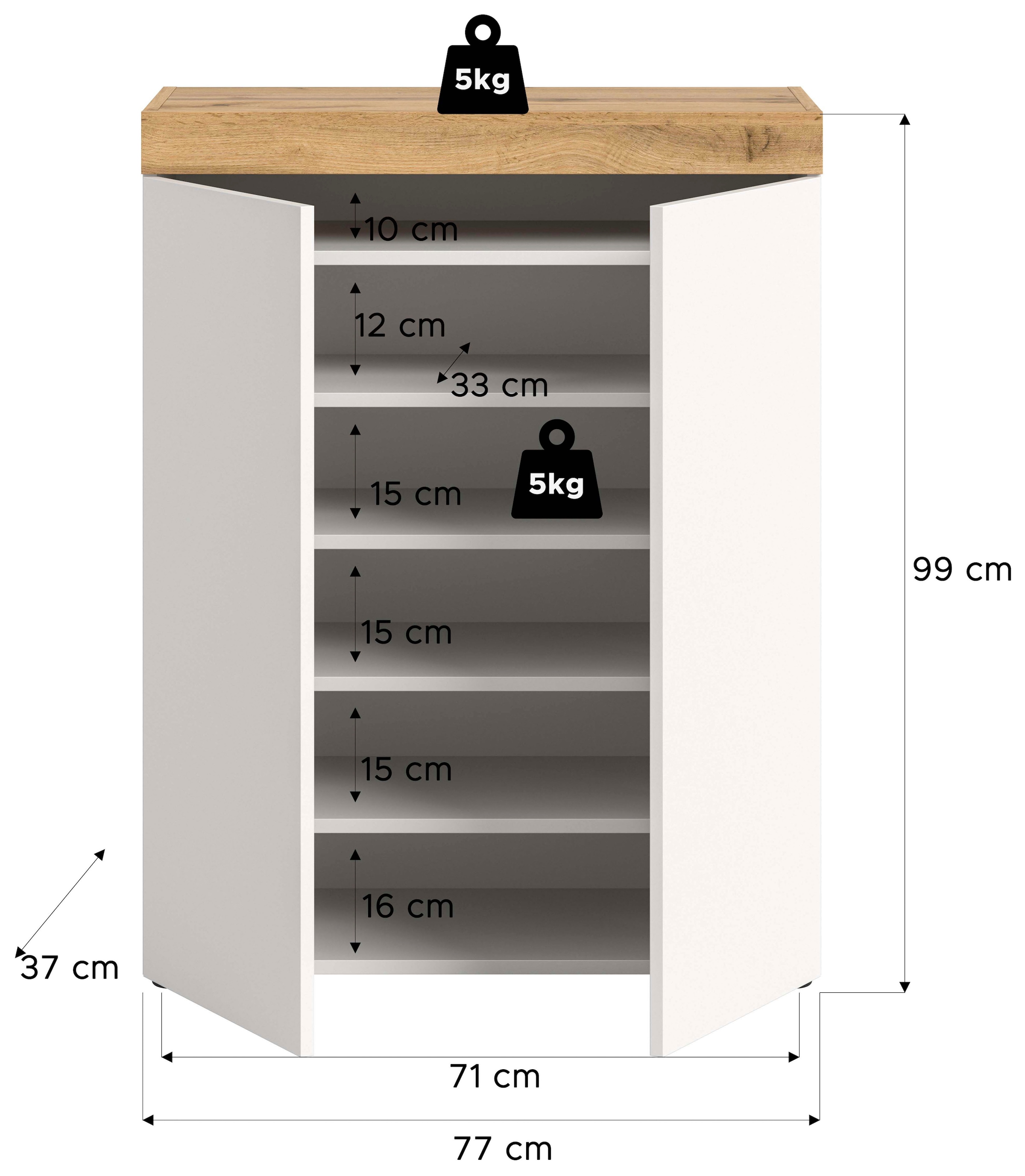 GOODproduct Schuhschrank »MAMBO, TOPSELLER!, Breite 77cm, stehend & hängend, push-2-open« 2 farbige Ausführung, 1 Stk. tlg. Schuhschrank, Schuhkommode, Flur, Diele