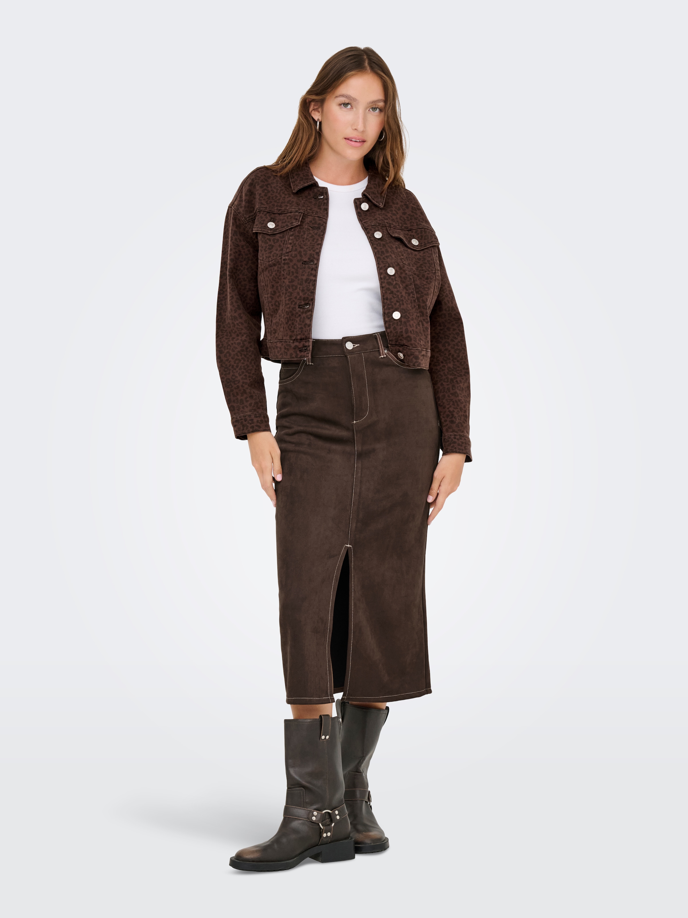 ONLY Jeansjacke »ONLANLIE-ANIMAL L/S JACKET CC PNT«, ohne Kapuze