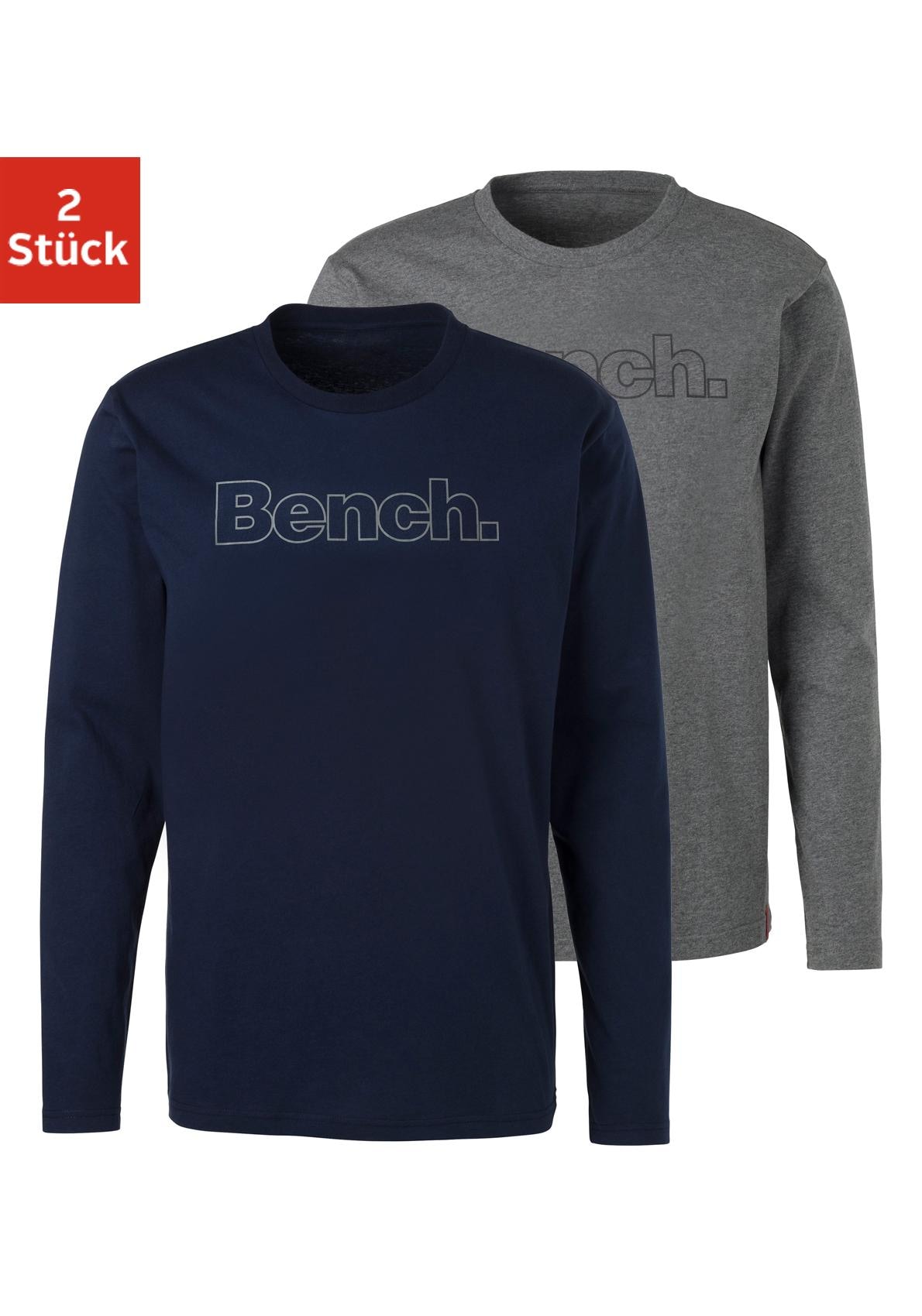 Bench. Loungewear Langarmshirt, (2 tlg.), mit Bench. Print vorn