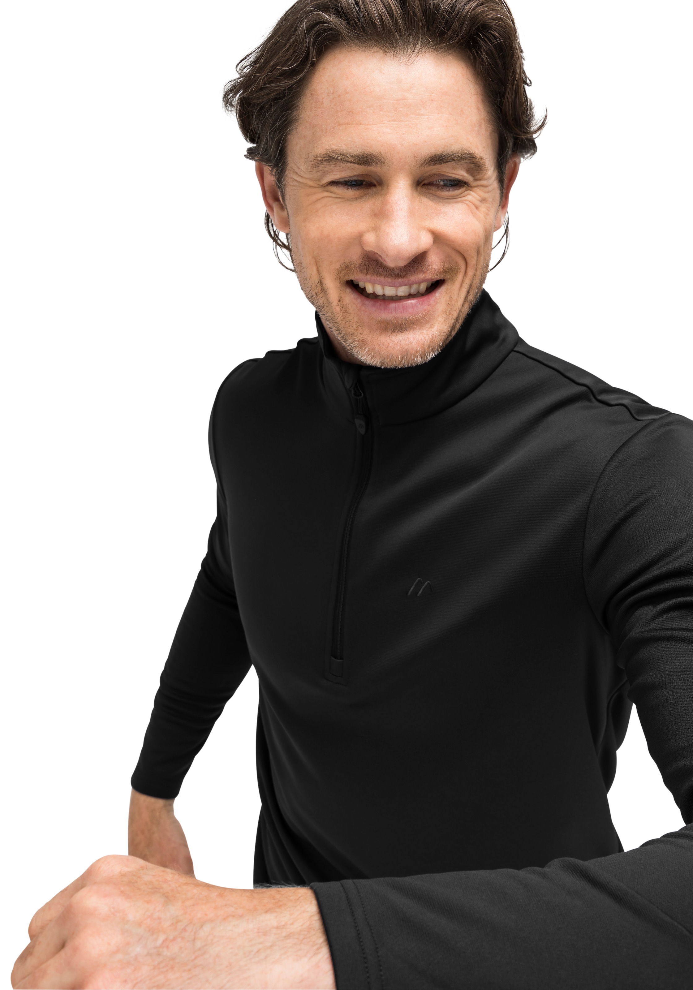 Maier Sports Pull en polaire »Felix«, polaire homme, couche intermédiaire fonctionnelle, demi-zip, coupe régulière

