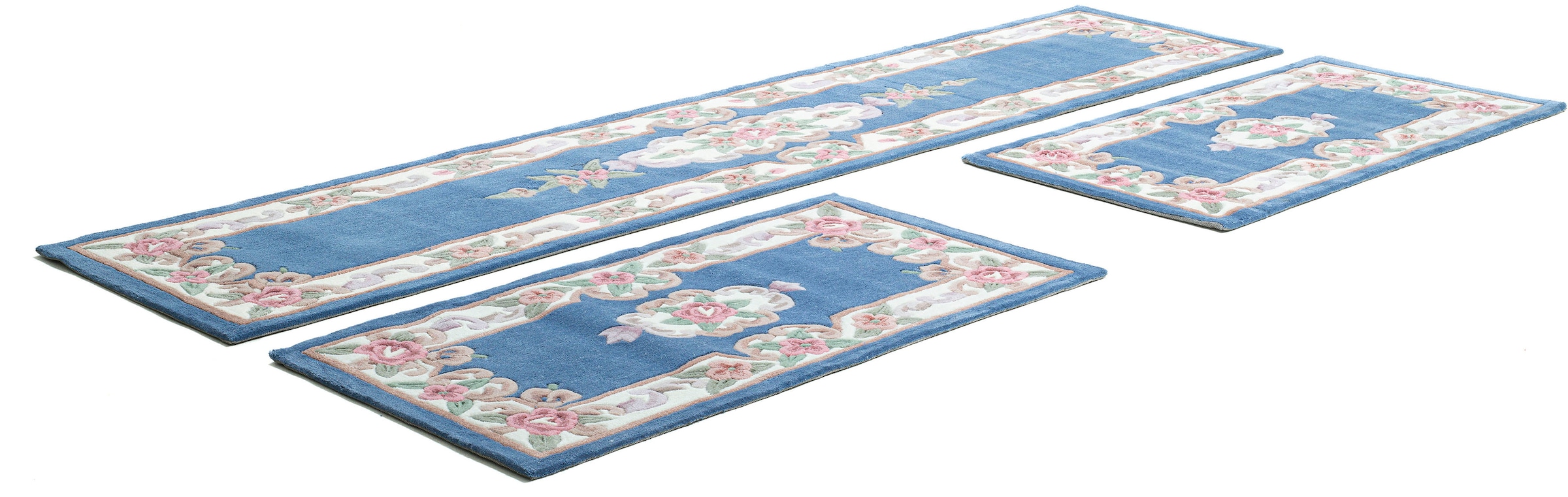 THEKO Bettumrandung »Ming«, (3 tlg.), Bettvorleger, Läufer-Set, hochwertiges Acrylgarn, florales Design