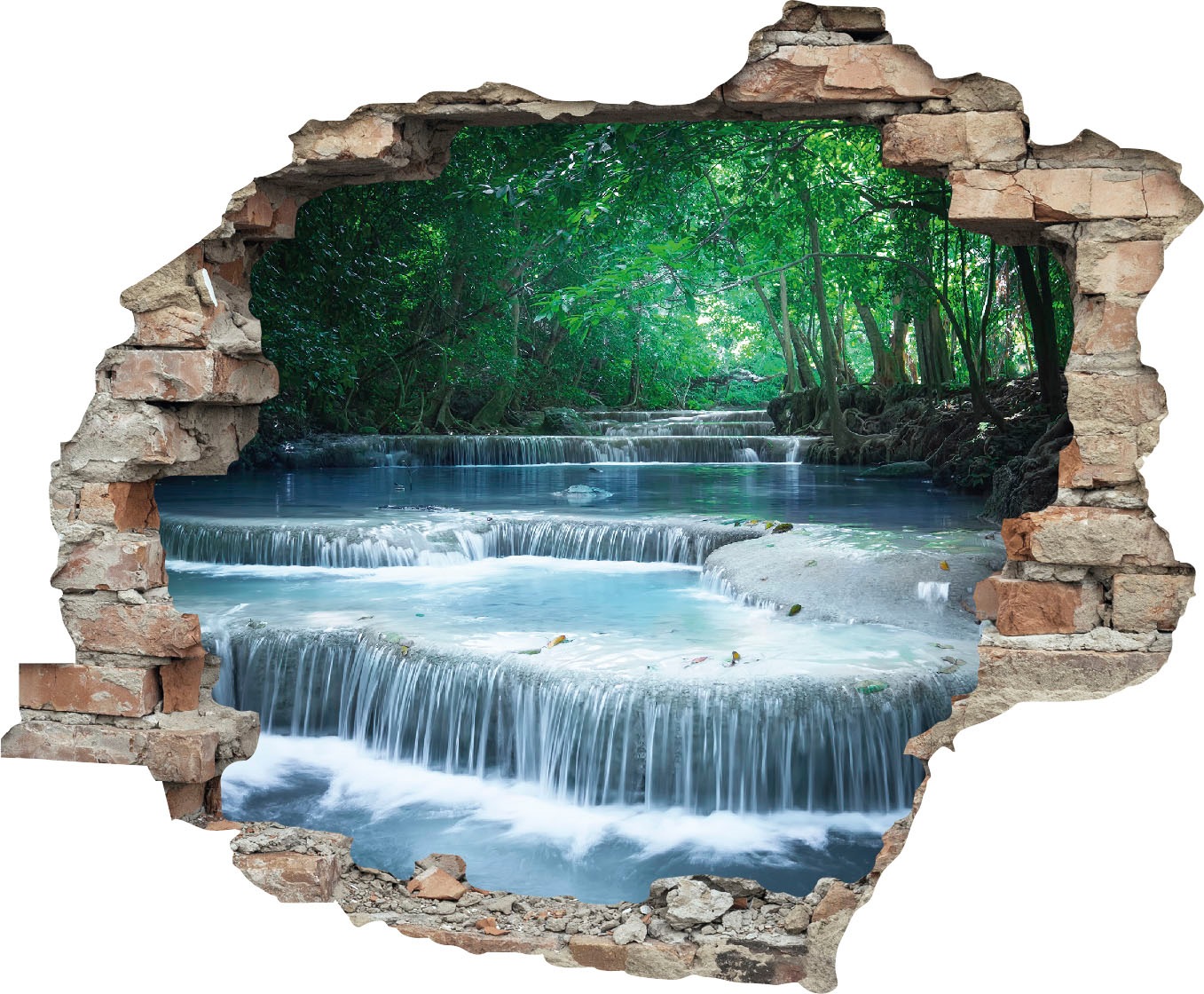 Image of queence Wandtattoo "Fluss" Wandsticker, Wandbild, selbstklebend, 3D, Wanddurchbruch