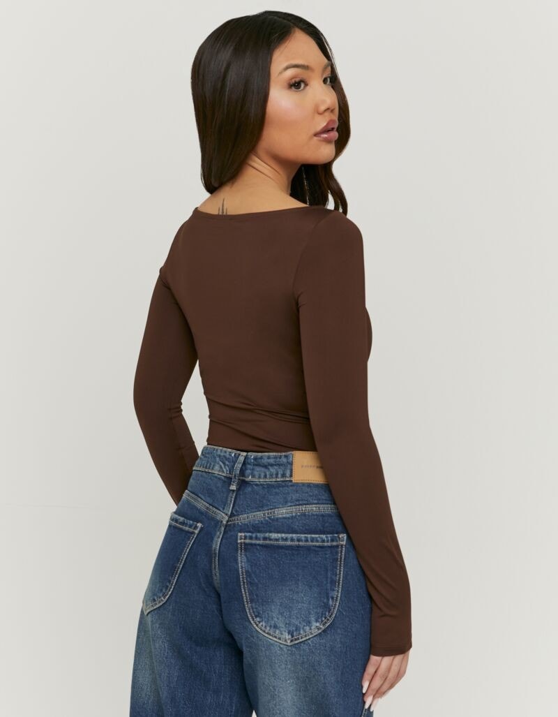 Tally Weijl Body à manches longues »SBOPABOTIC« Materialmix, figurbetont