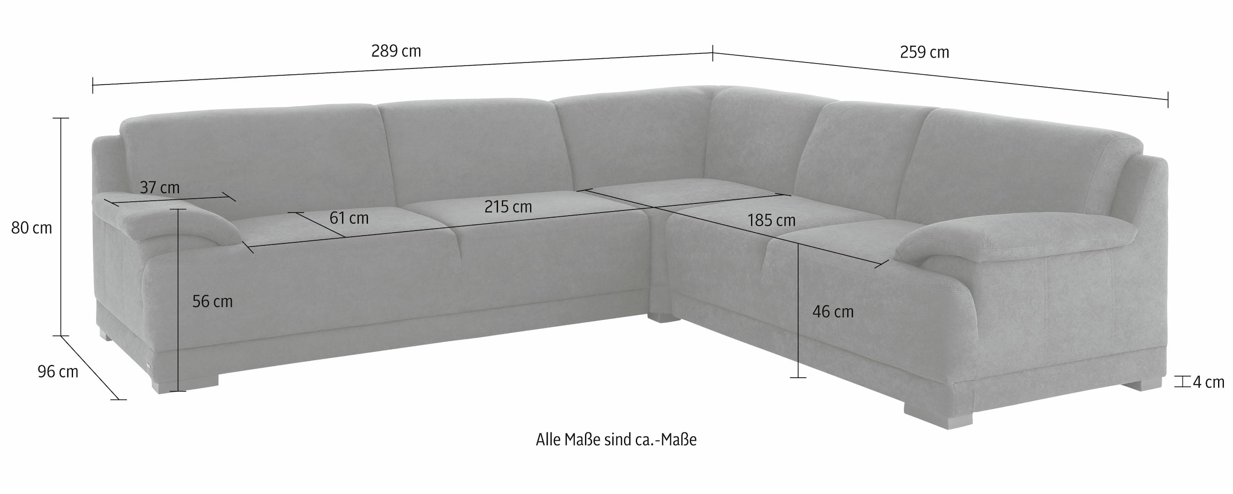 Home affaire Ecksofa »Telos L-Form«, mit Boxspring-Federung und in 3 Qualitäten