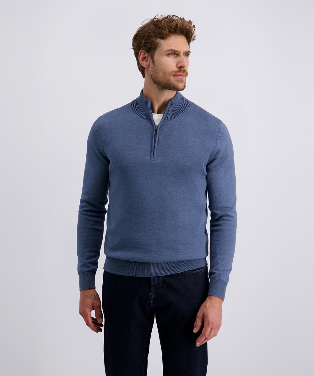 Image of Pierre Cardin Strickpullover mit Troyer Kragen