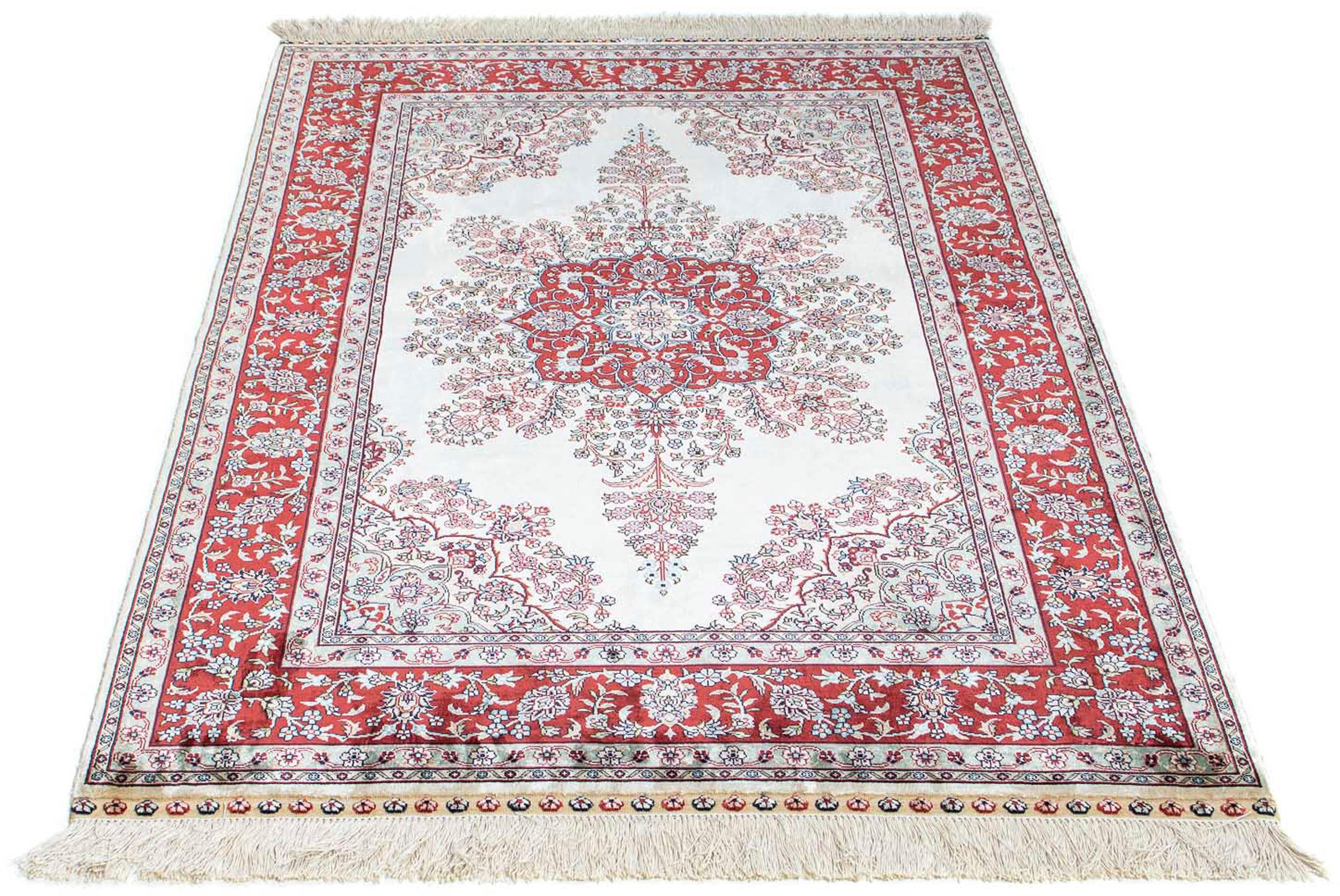 Orientteppich »Hereke - 137 x 91 cm - dunkelrot«, rechteckig, 3 mm Höhe, Wohnzimmer,...