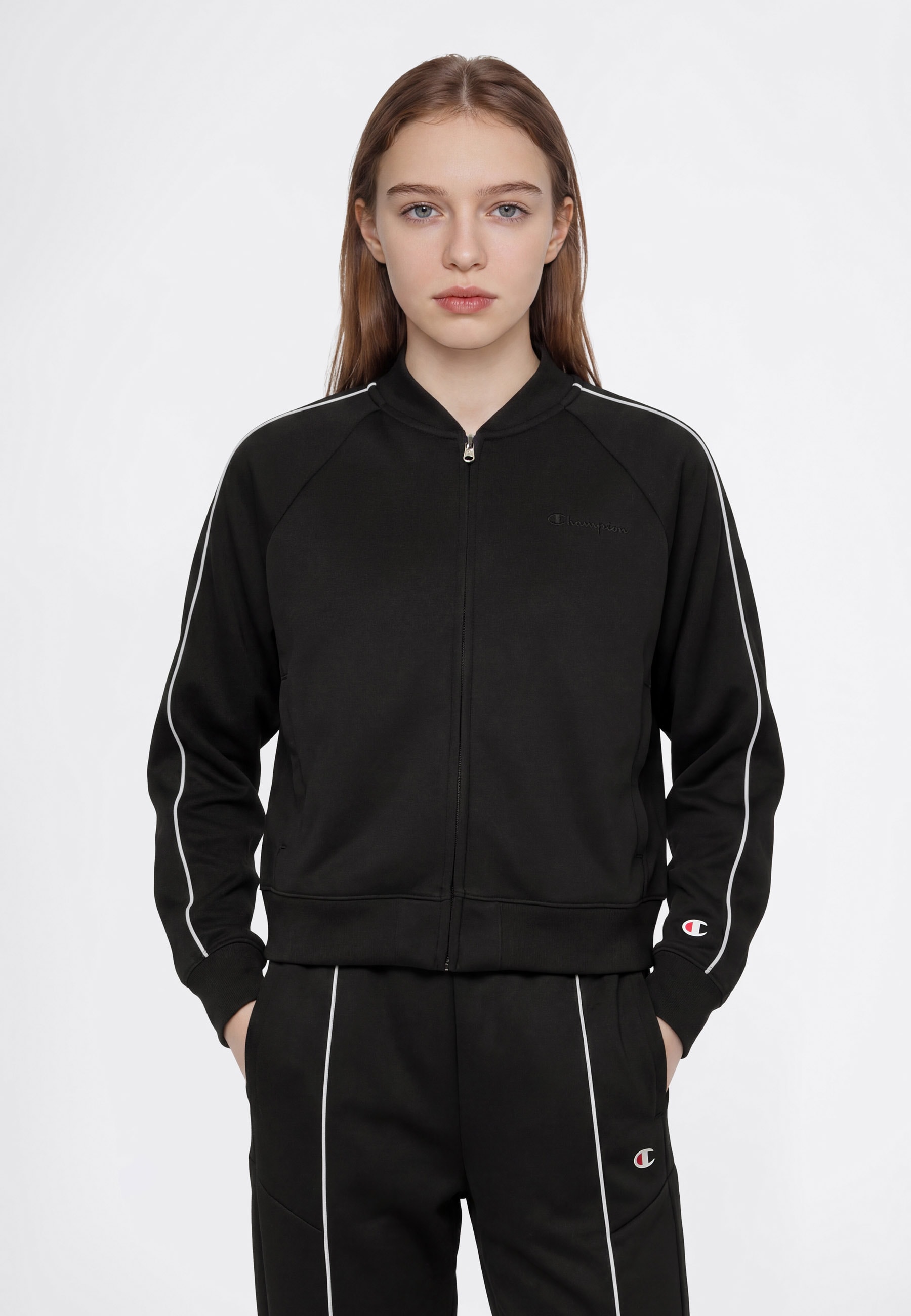 Image of Champion Sweatjacke "SPORTWEAR ZIP-UP Loose Fit" mit durchgehendem Reissverschluss, für Kinder geeignet, aus Polyester