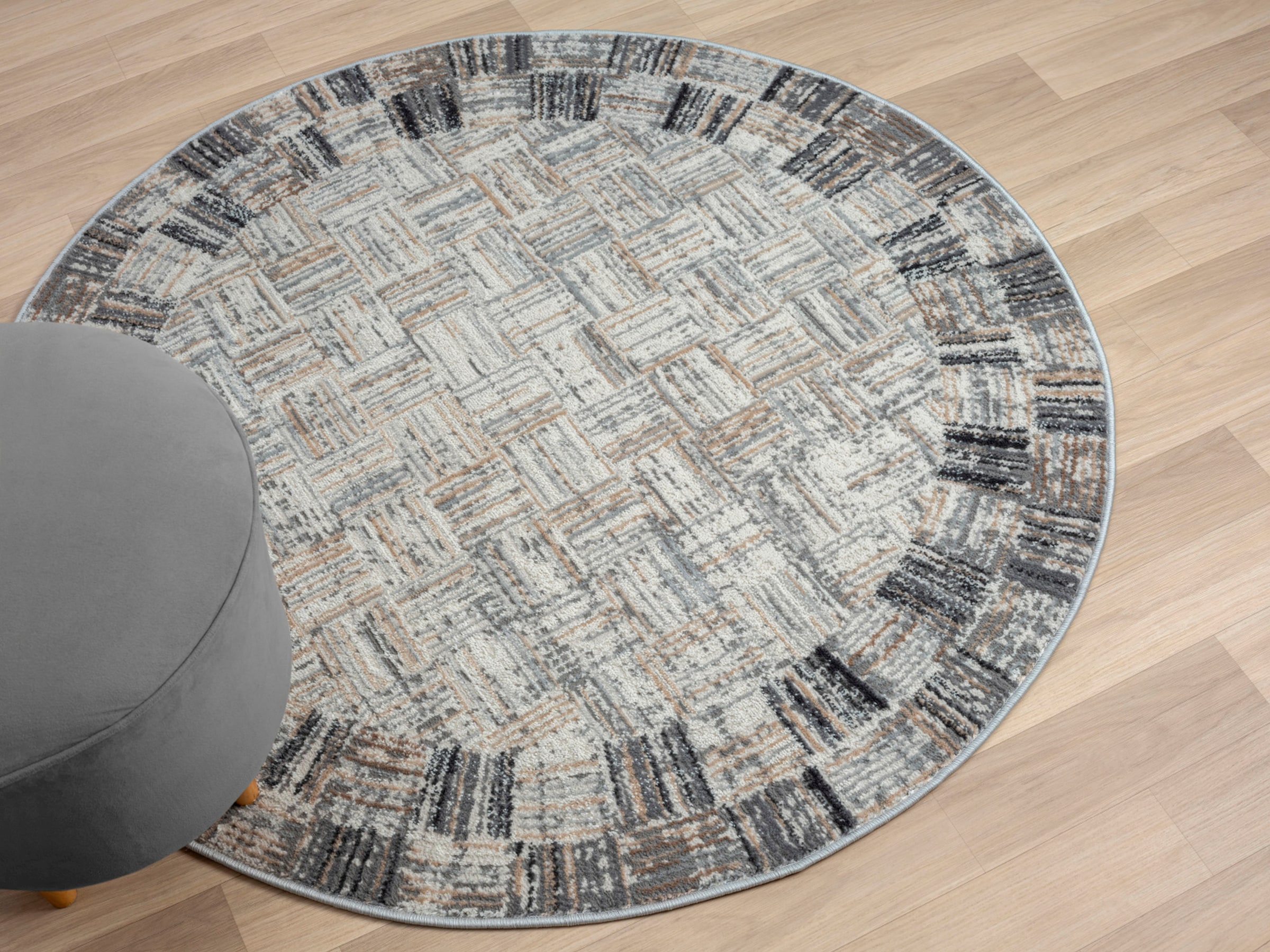 Myflair Möbel & Accessoires Teppich »My Mood« rund 8 mm Höhe Kurzflor, Scandi-Design, mit Bordüre, besonders weich durch Microfaser