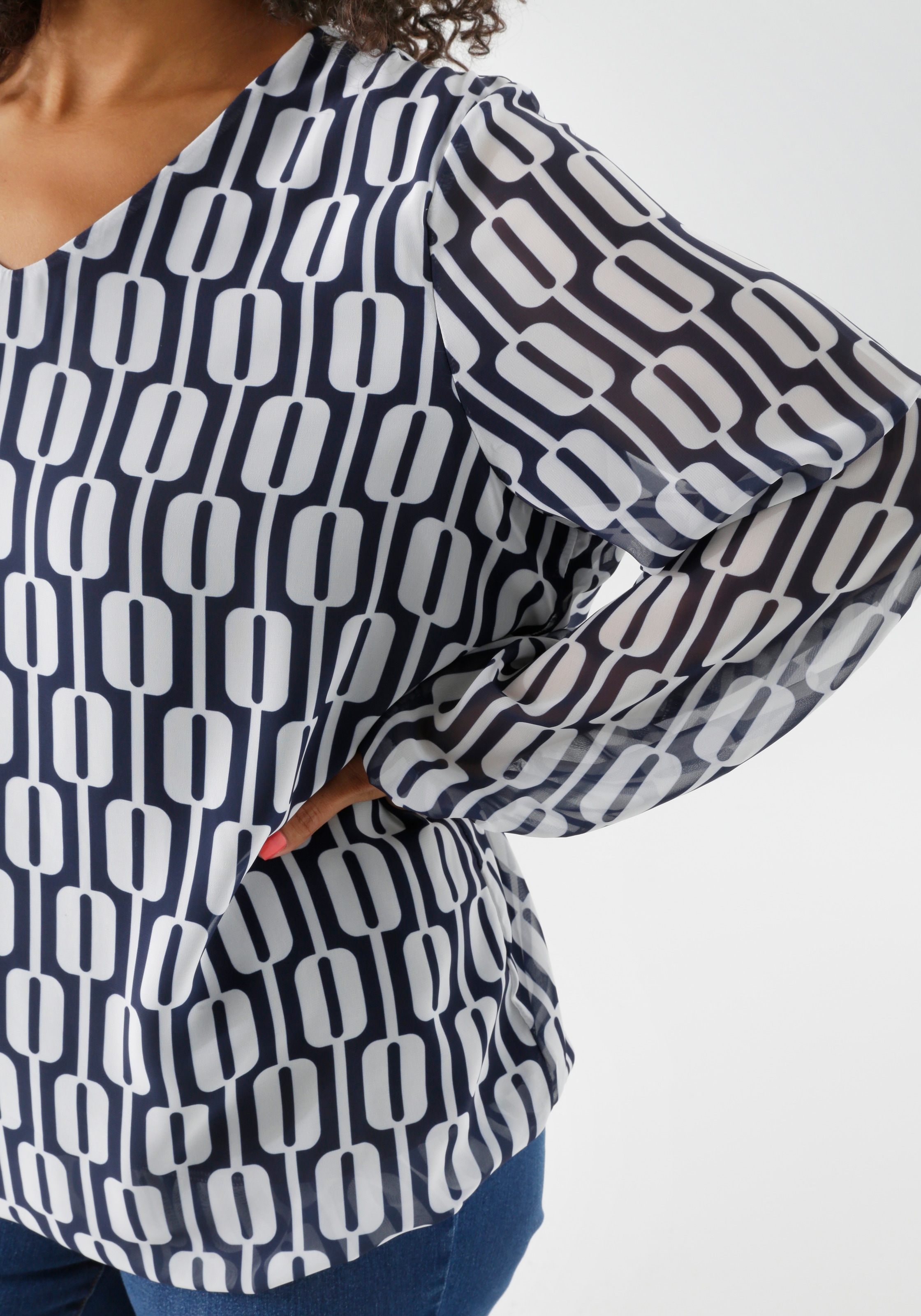 Aniston PLUS Schlupfbluse, mit grafischen Druck - NEUE KOLLEKTION