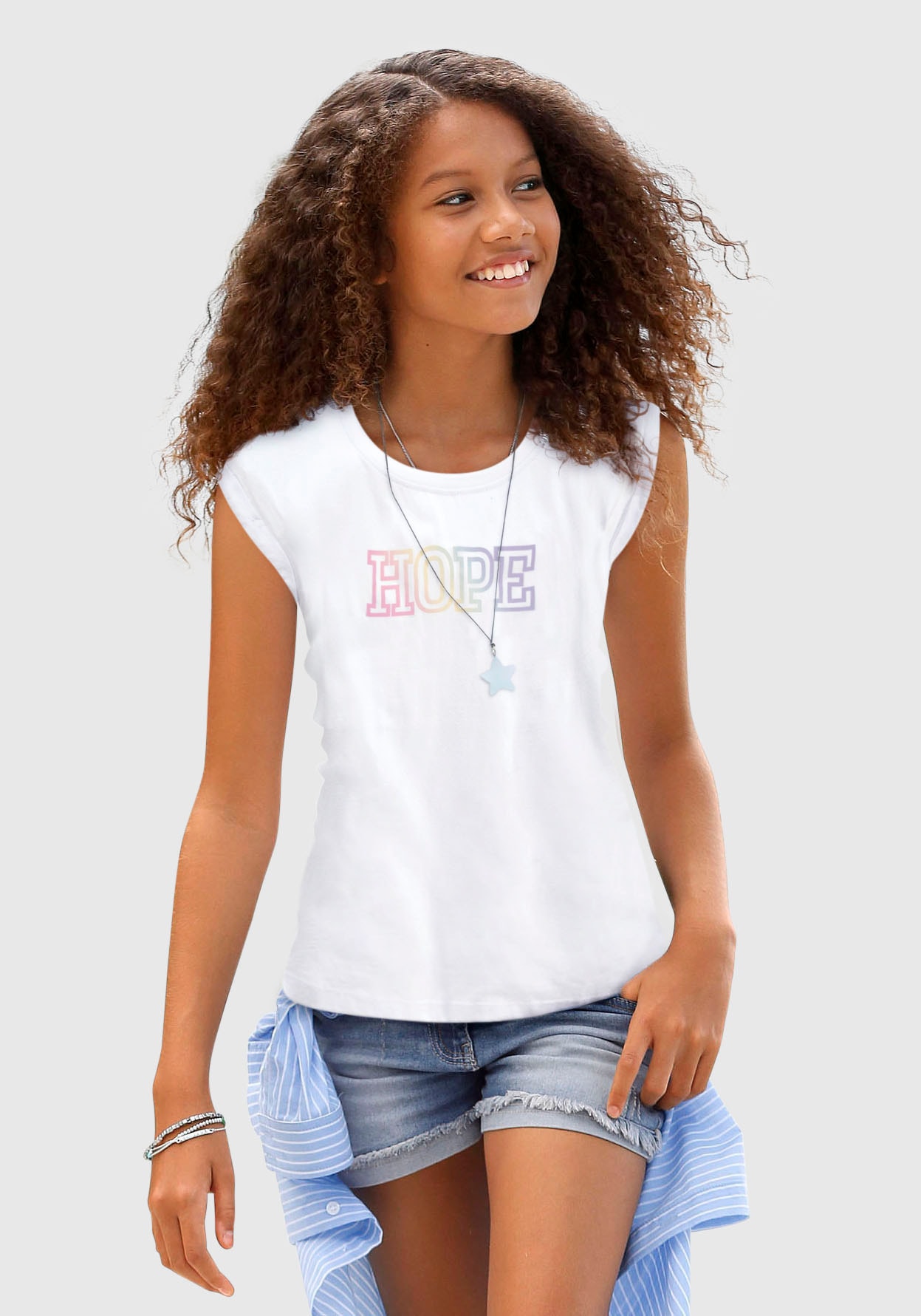 ✌ KIDSWORLD T-Shirt »HOPE«, mit en ligne Acheter Statementdruck