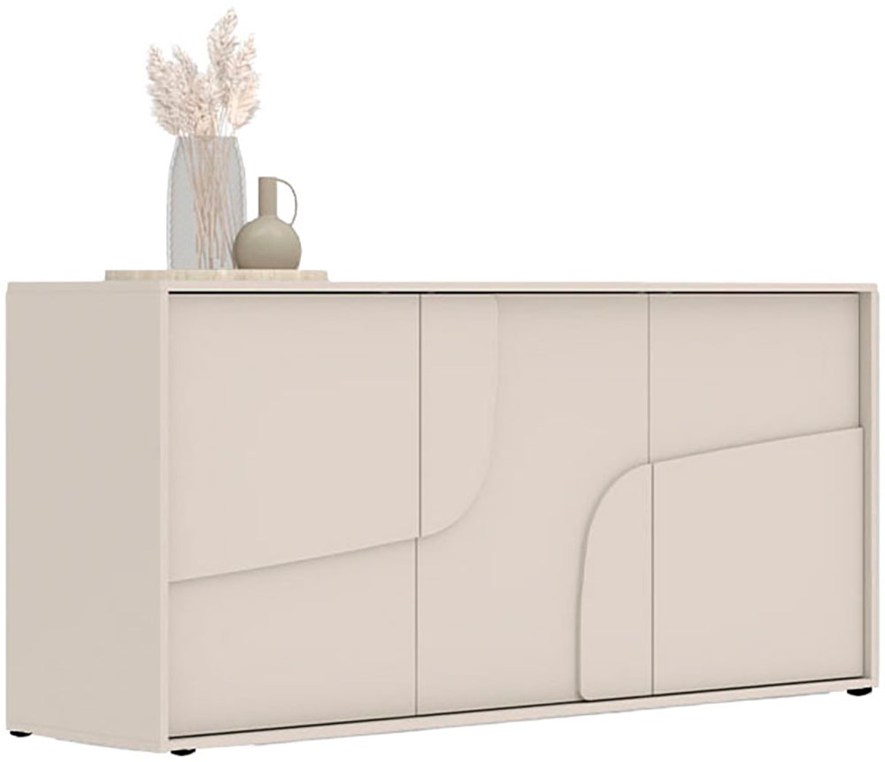 Image of GOODproduct Sideboard "Stone, 155 cm breit, 3 Türen, Anrichte, Kommode, Stauraumschrank" 3D-Design, Push-to-open, Innenraum grosszügig, Füsse 14/2 cm wählbar