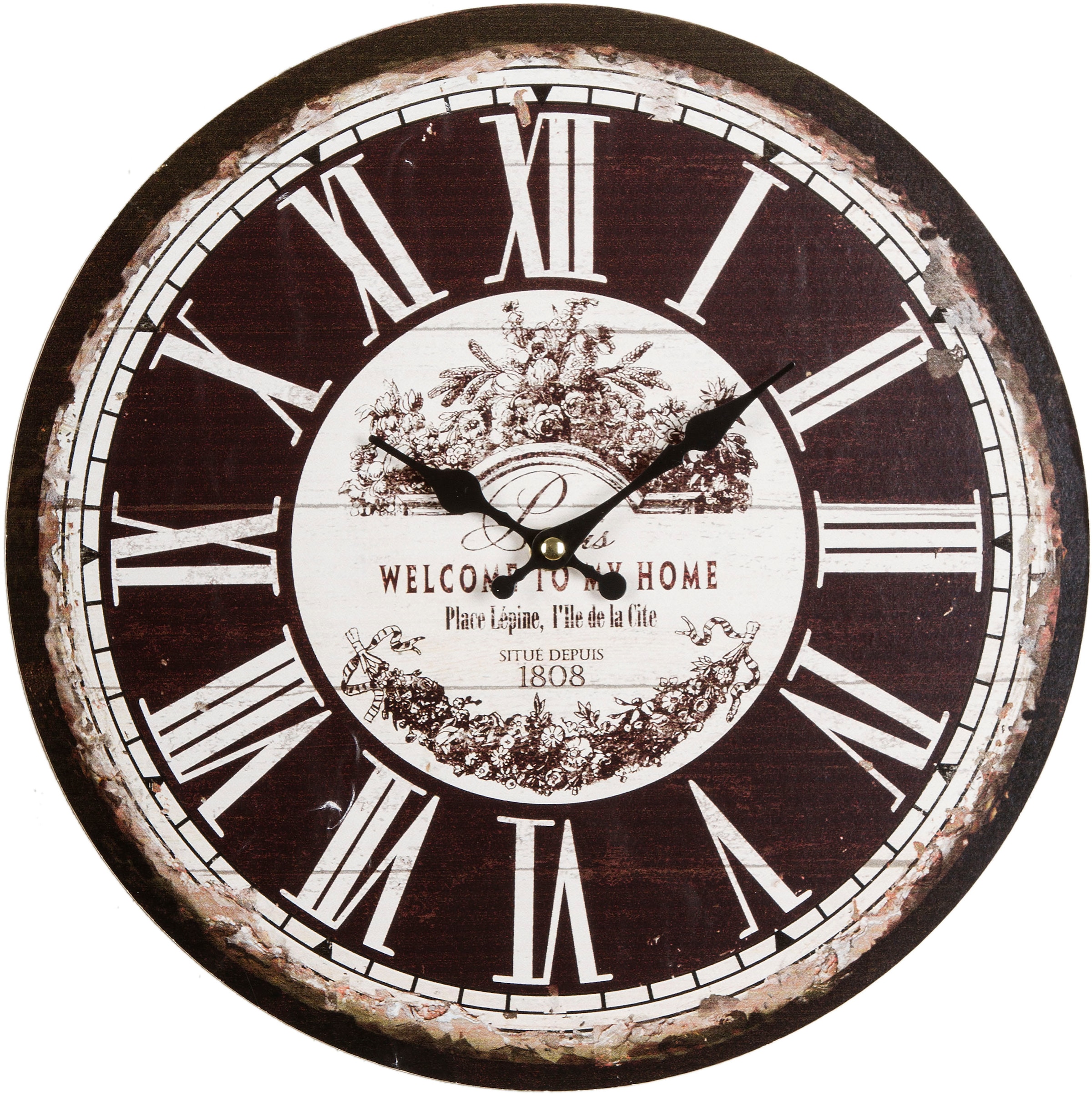 Image of Myflair Möbel & Accessoires Wanduhr »"Welcome"«, rund, Ø 33,8 cm, römische Ziffern, dekorativ in Küche & Wohnzimmer bei Ackermann Versand Schweiz