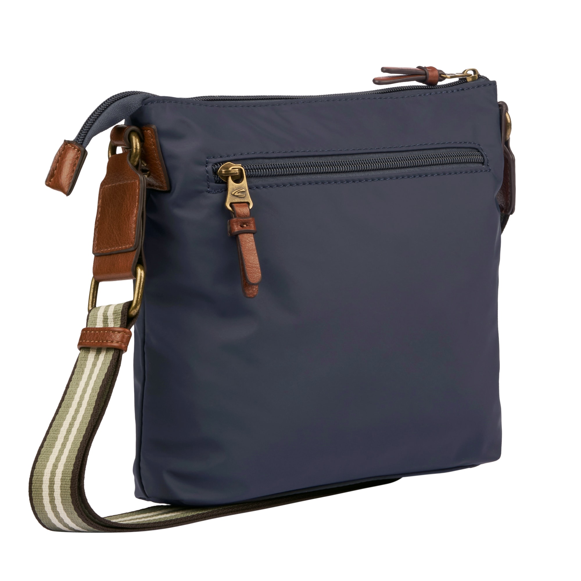 camel active Sac à bandoulière »Bari« en nylon mat de haute qualité avec sangle tissée rayée