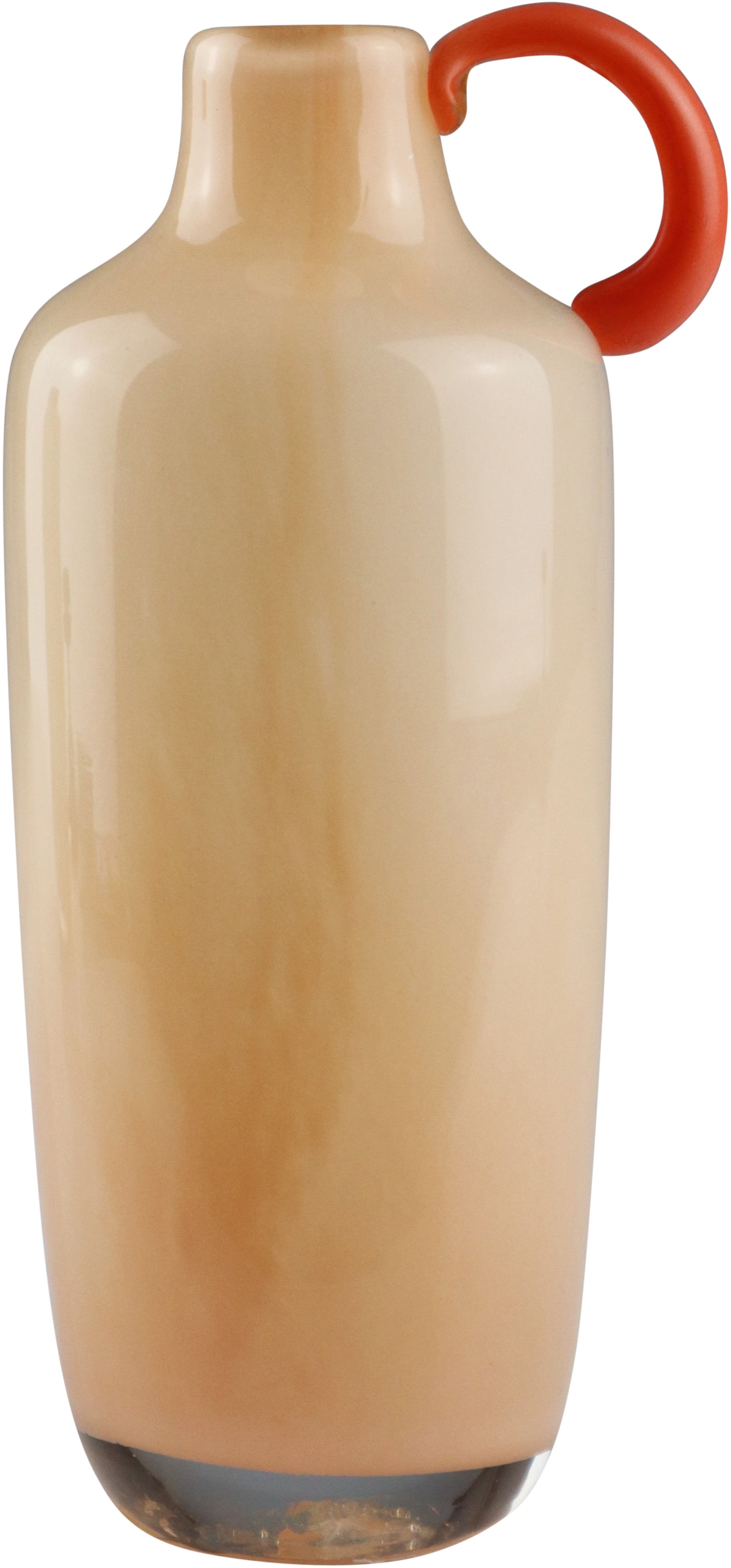 Image of AM Design Dekovase "Braune Glasvase mit orangem Griff" für einen stilvollen Kontrast