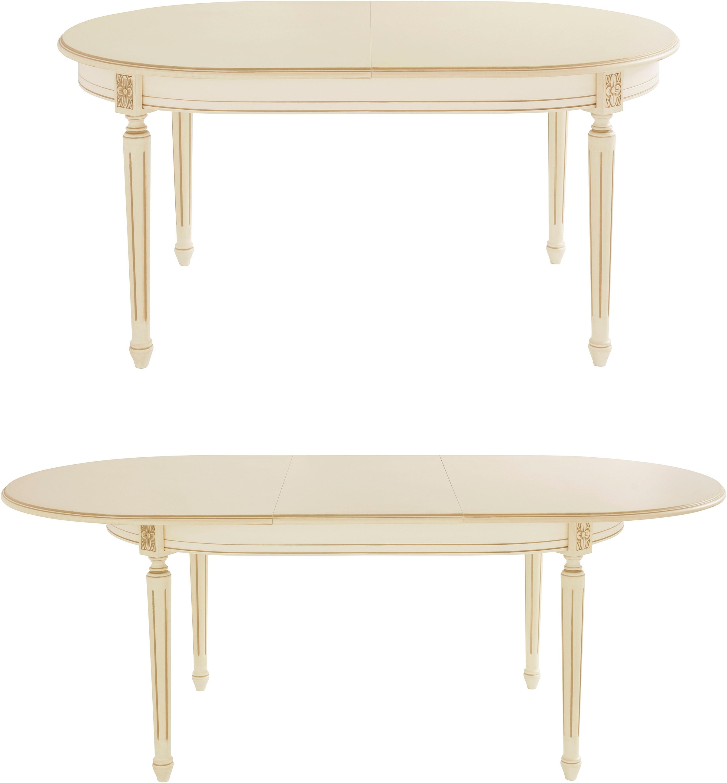 Home affaire Table de salle à manger »LUIGI« Breite 166-216 cm, natur weiss