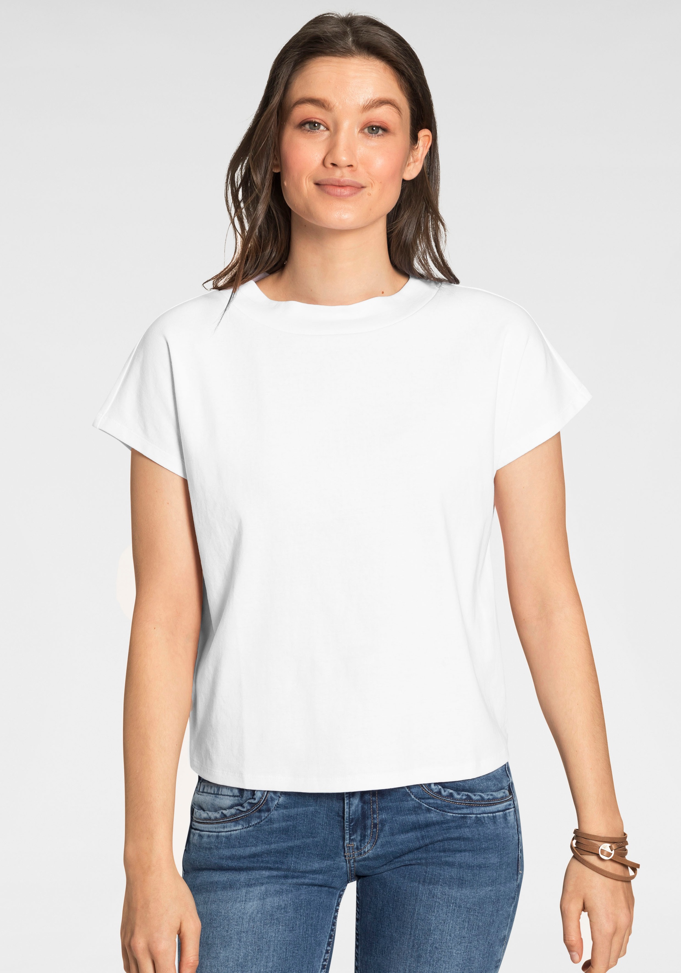 Image of AJC Oversize-Shirt, mit trendigem Stehkragen und kurzen Fledermausärmeln - NEUE KOLLEKTION bei Ackermann Versand Schweiz