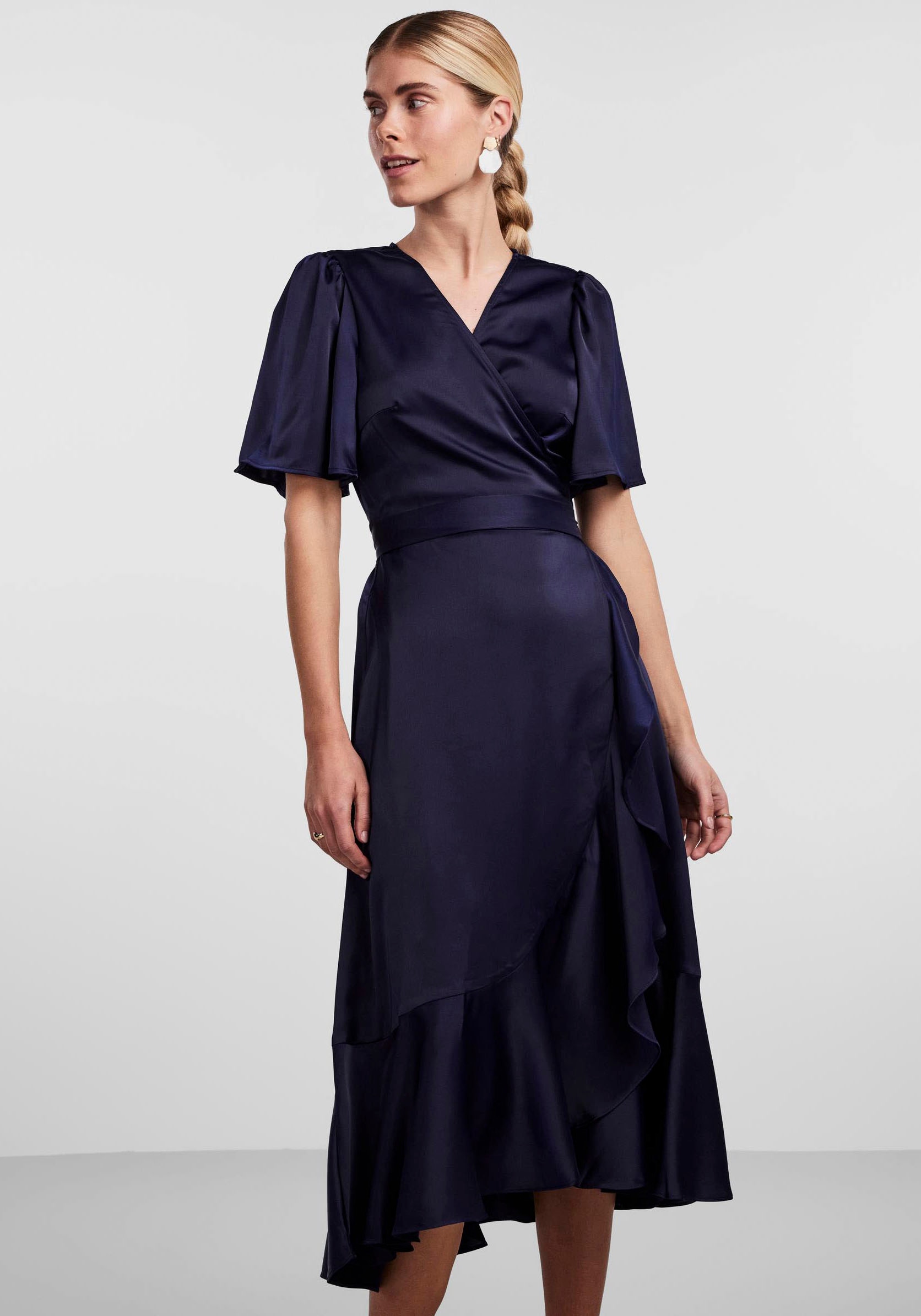 Wickelkleid »YASTHEA 2/4 MIDI WRAP DRESS S. NOOS«, mit Volant