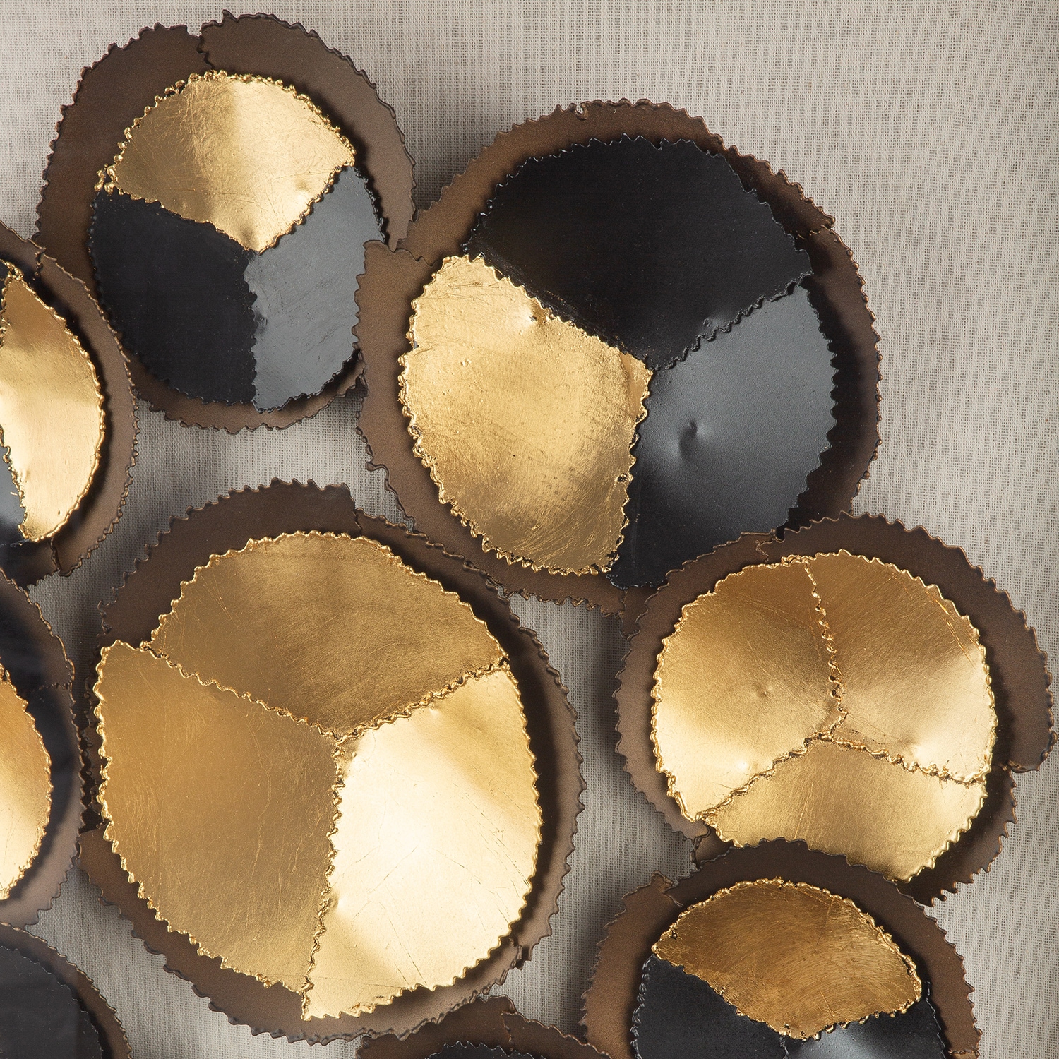 GILDE Metallbild »Bild quadratisch Cut  schwarz« klassische Fantasie 1 Stk. tlg. Modern abstrakte Kunst geometrisches Muster Designbild Metalloptik