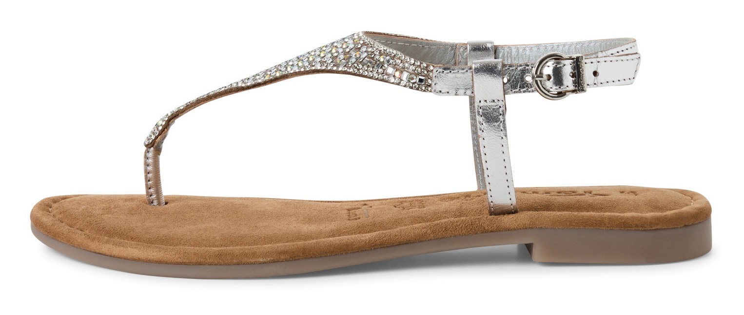 Tamaris Sandale à lanières  , Sandalette, Sommerschuh, Festtagsschuh, funkelnde Strasssteinchen