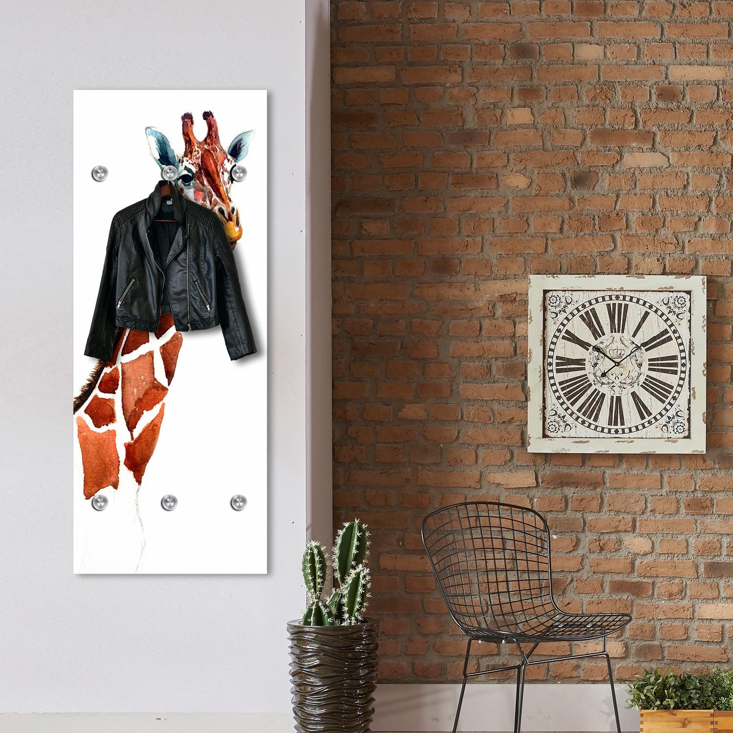 queence Garderobenleiste »Giraffe« mit 6 Haken, 50 x 120 cm