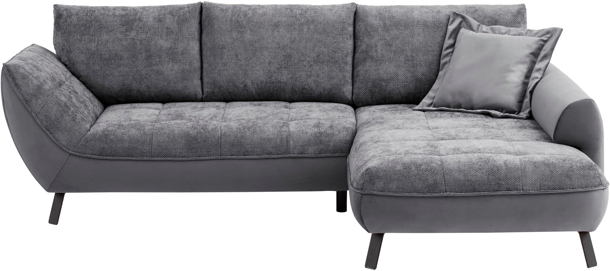 exxpo - sofa fashion Canapé d'angle »Bellini, Materialmix oder komplett Struktur, Breite 268cm, bequem« bequem und modern, Materialmix, L-Form