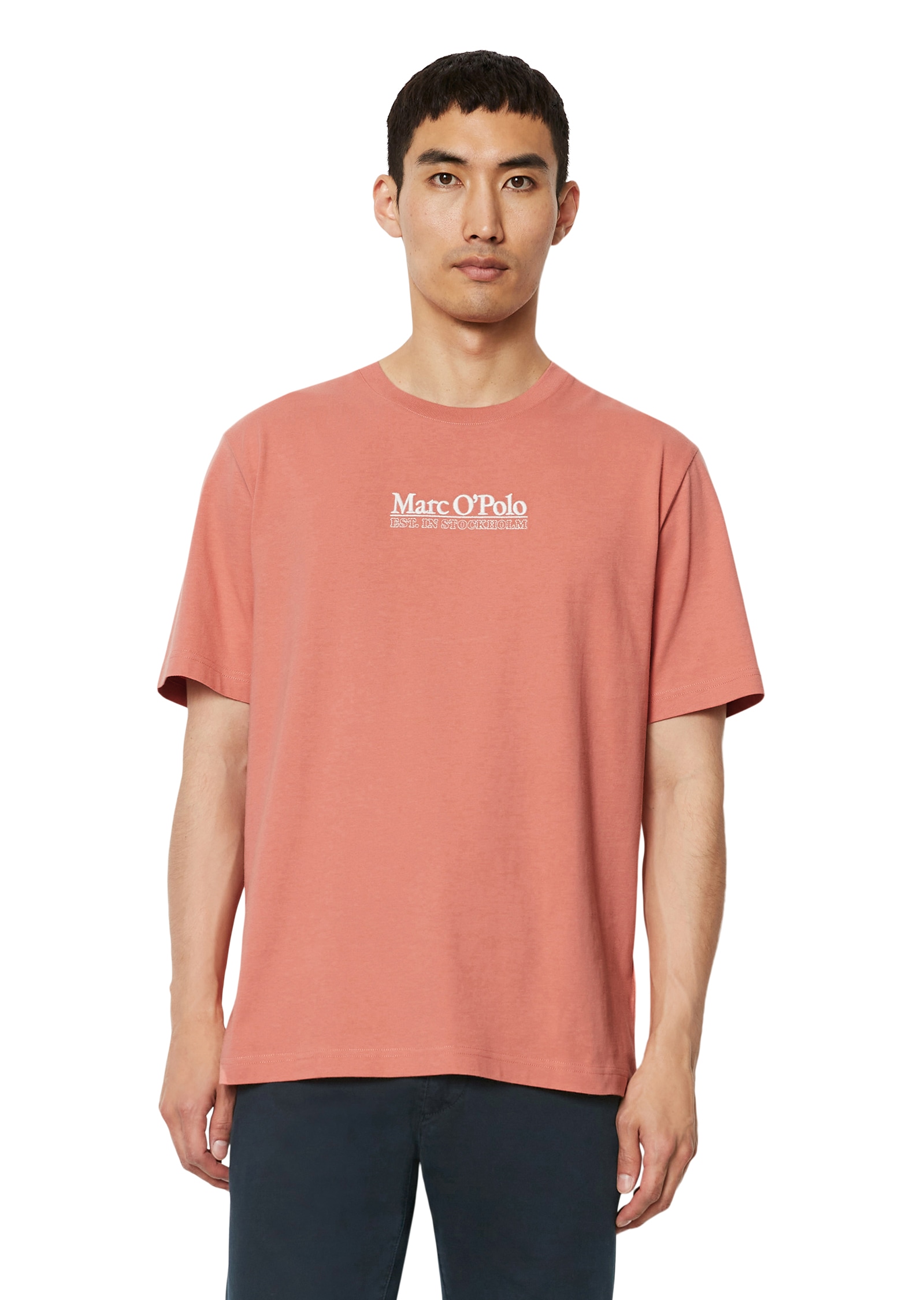Marc O'Polo T-Shirt, mit grosser Label-Stickerei vorne