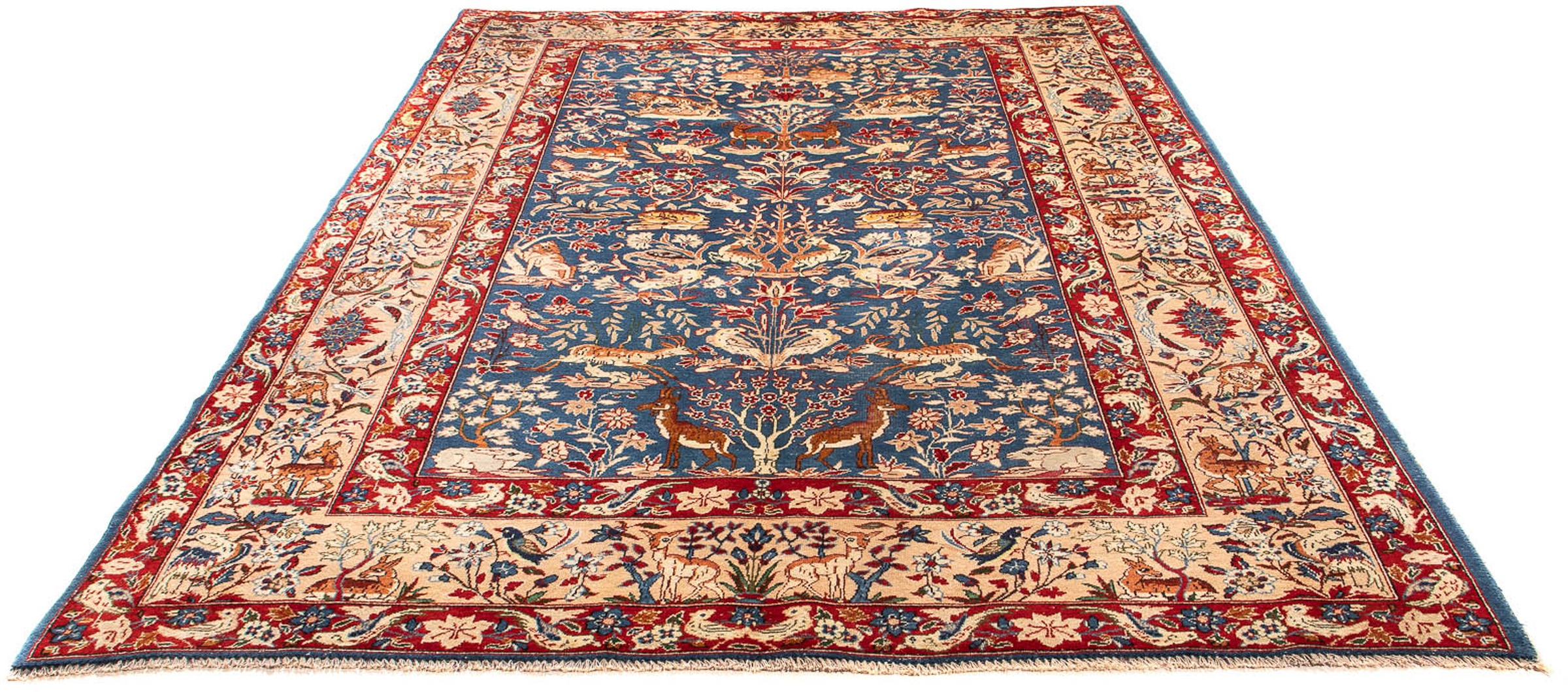 Image of morgenland Orientteppich »Perser - Keshan - 305 x 200 cm - dunkelblau«, rechteckig, 10 mm Höhe, Wohnzimmer, Handgeknüpft, Einzelstück mit Zertifikat bei Ackermann Versand Schweiz