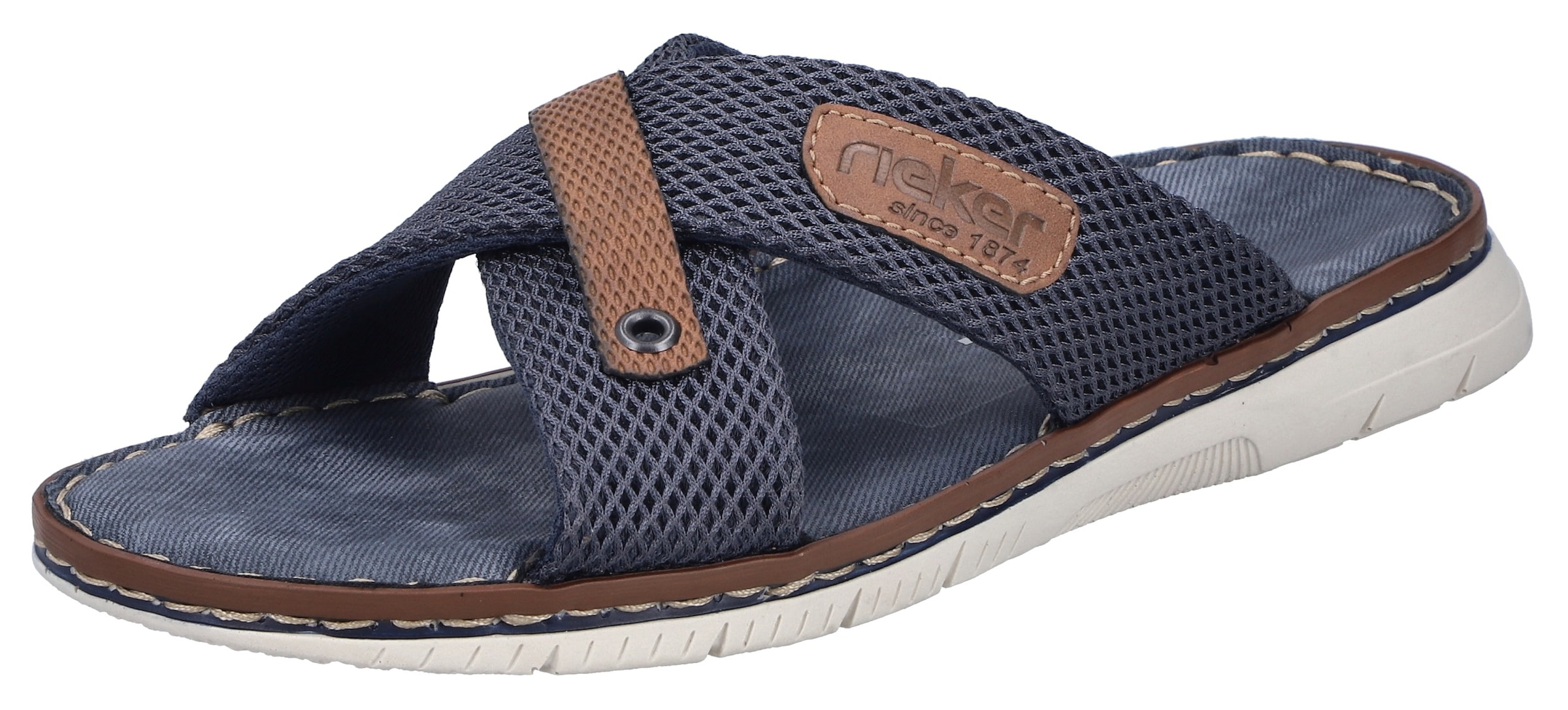Image of Rieker Pantolette Sommerschuh, Hausschuh, Strandschuh zum Schlupfen